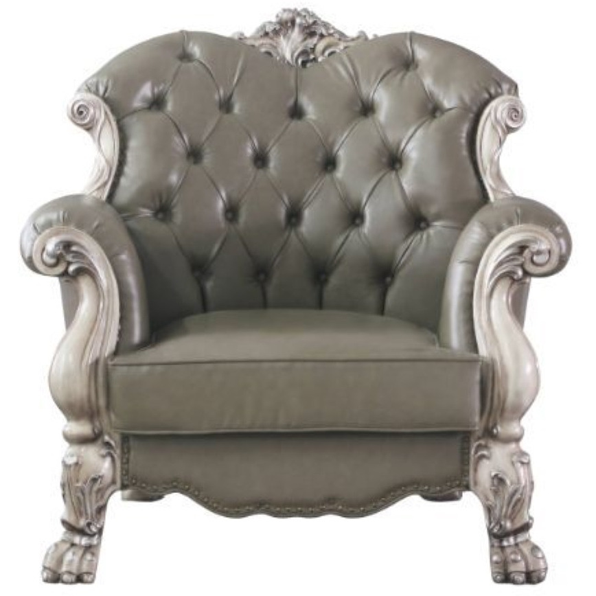 Chair w/1 Pillow, Vintage Bone White & PU