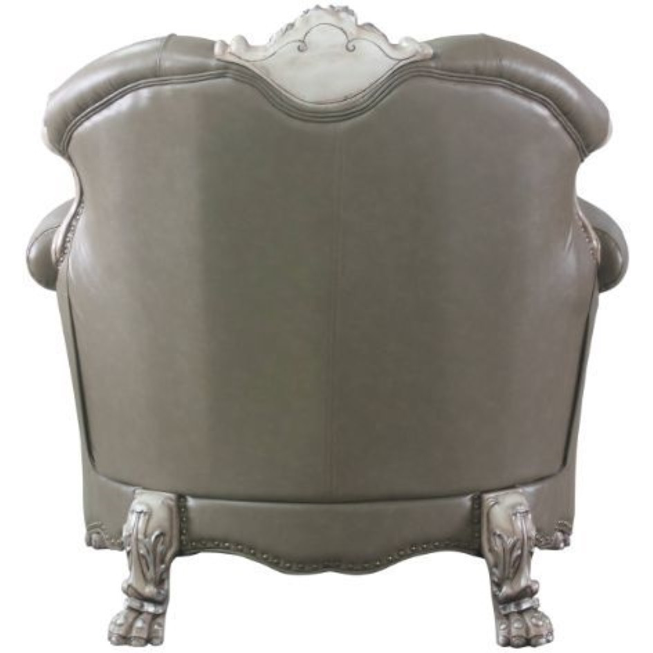 Chair w/1 Pillow, Vintage Bone White & PU