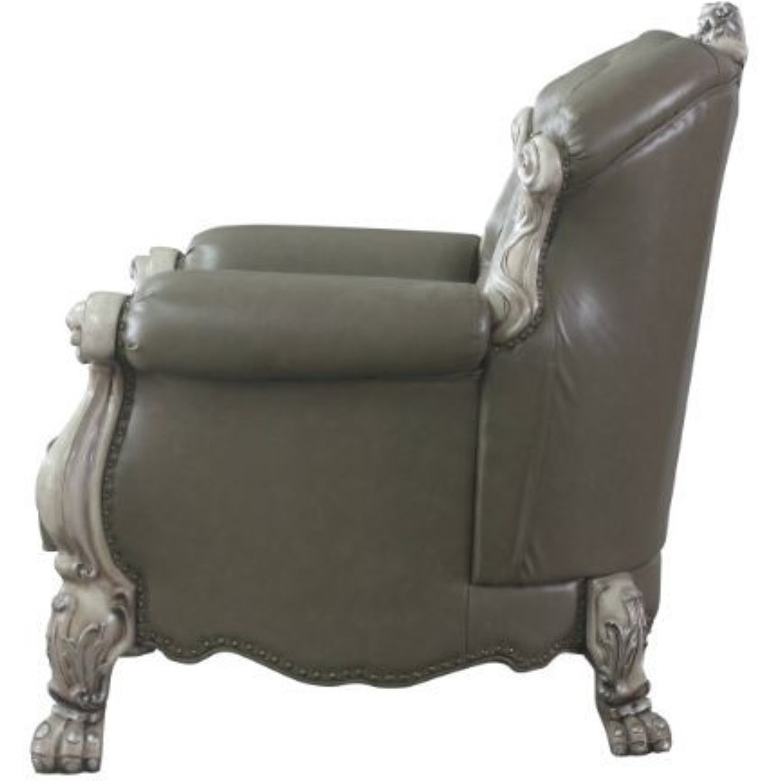 Chair w/1 Pillow, Vintage Bone White & PU