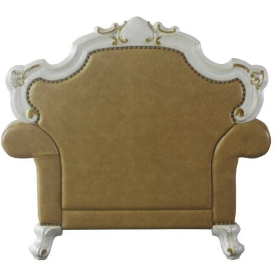 Chair w/1 Pillow, Antique Pearl & Butterscotch PU