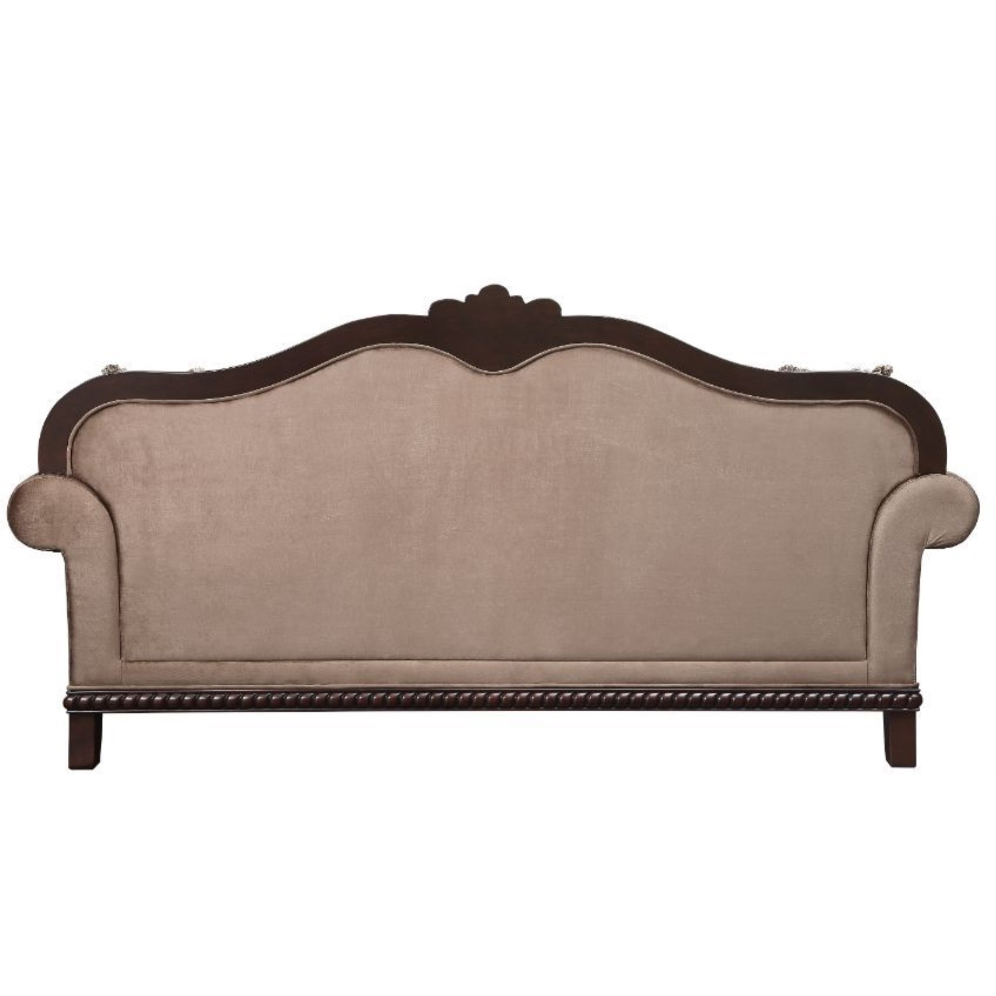 Sofa w/5 Pillows, Fabric & Espresso Finish