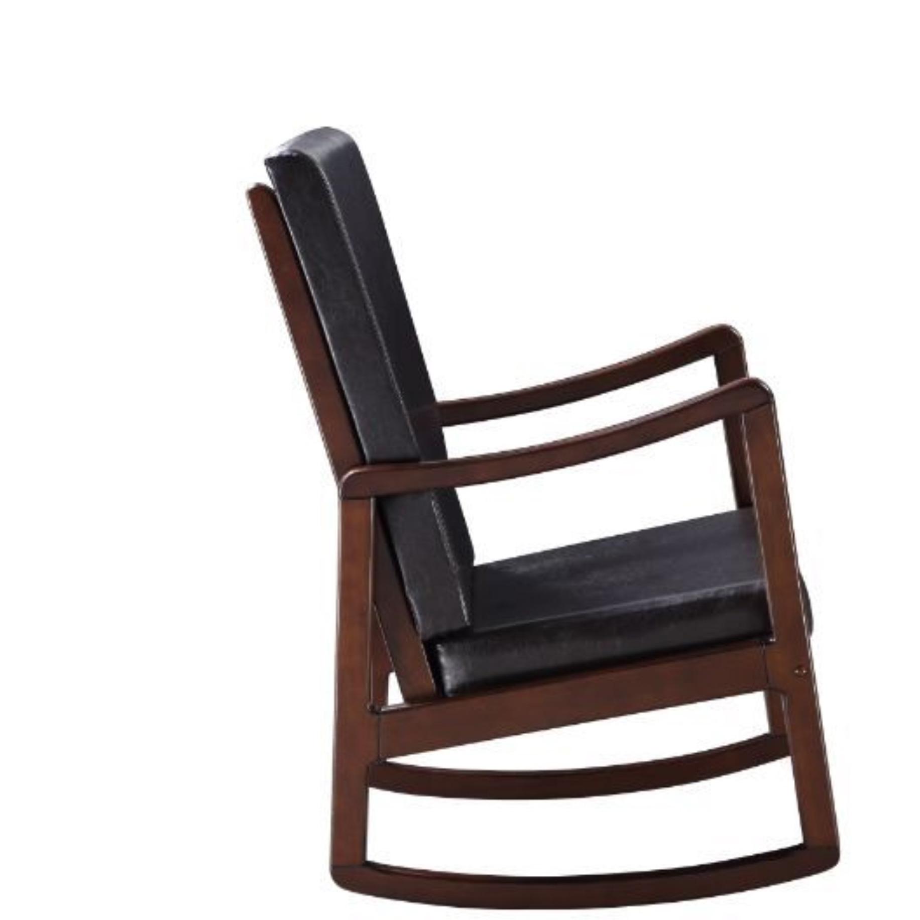 Rocking Chair, Dark Brown PU & Espresso Finish