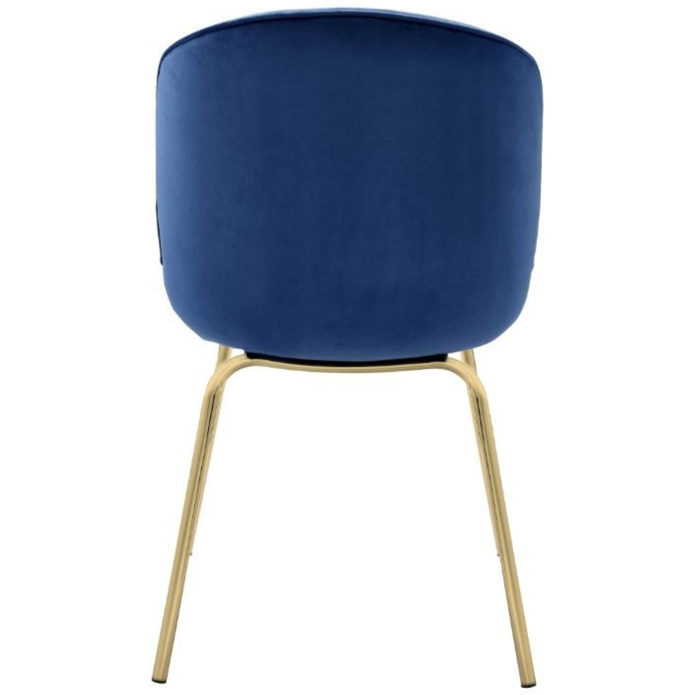 Side Chair (Set-2), Blue Velvet & Gold