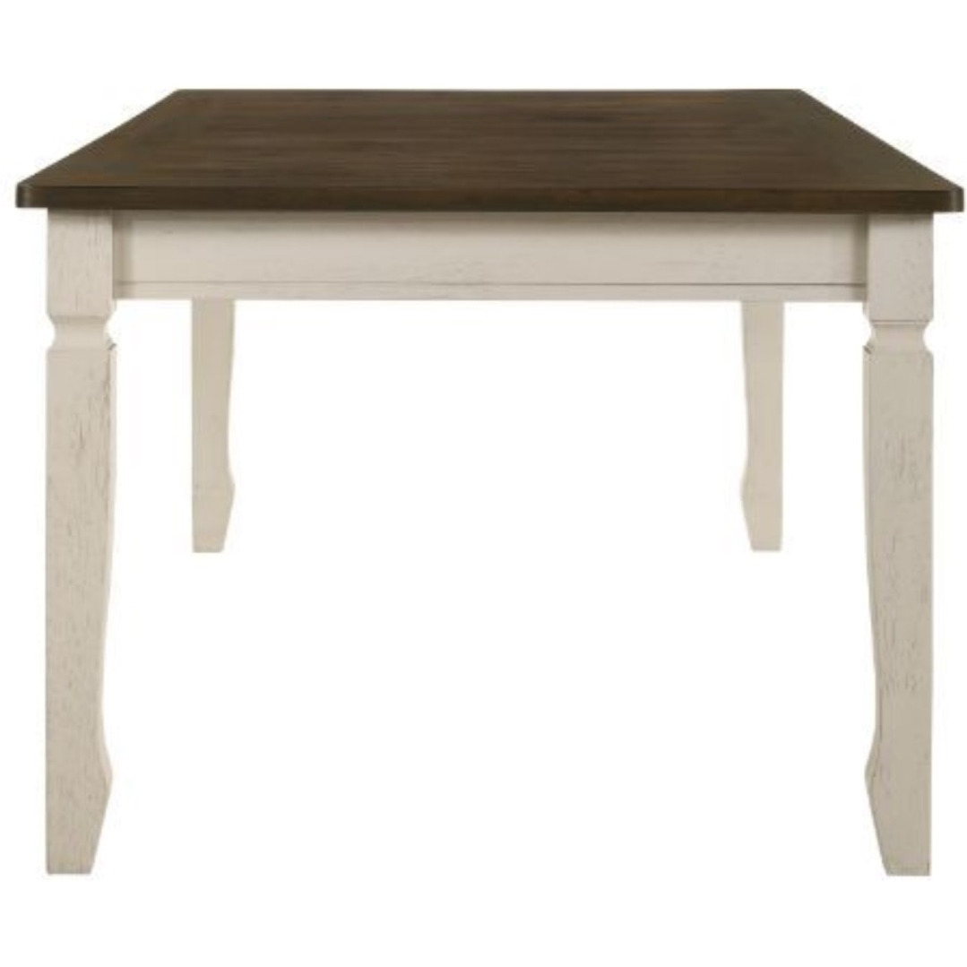 Dining Table, Weathered Oak & Cream Finish