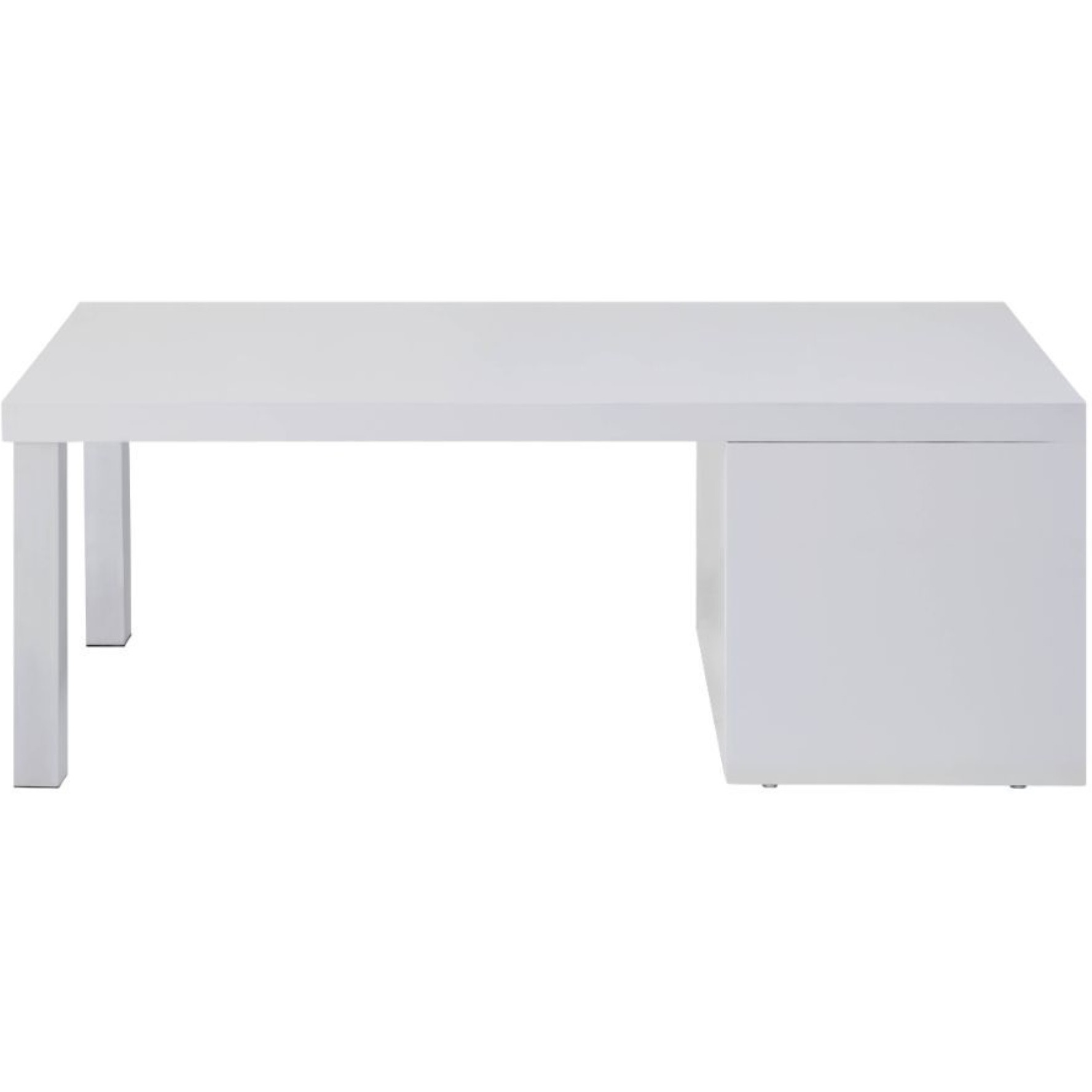 Coffee Table, White High Gloss & Chrome
