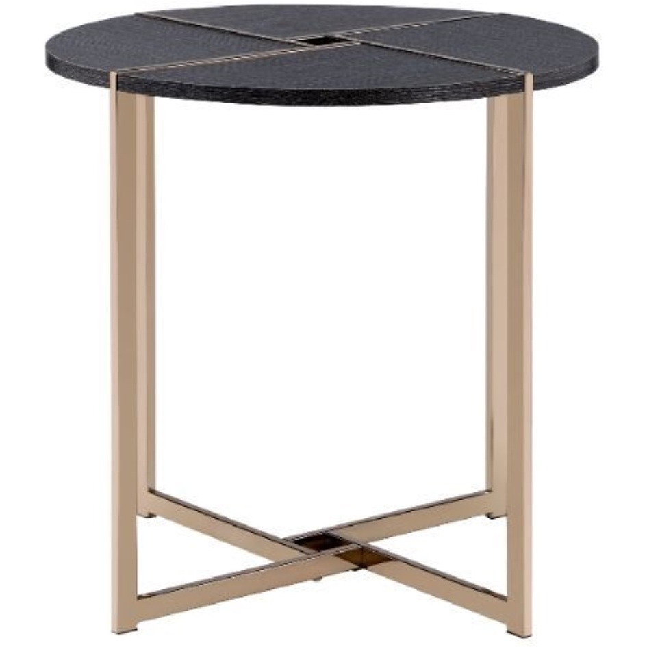 End Table, Black & Champagne