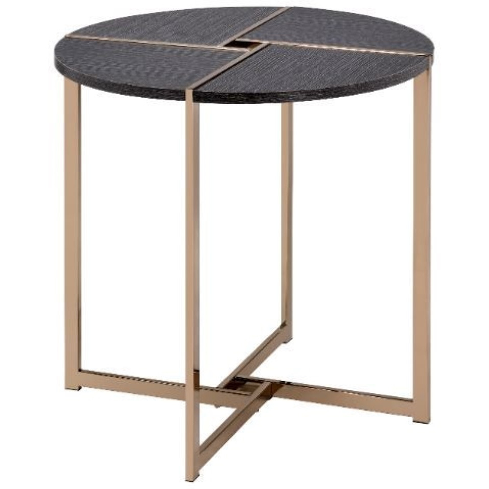 End Table, Black & Champagne