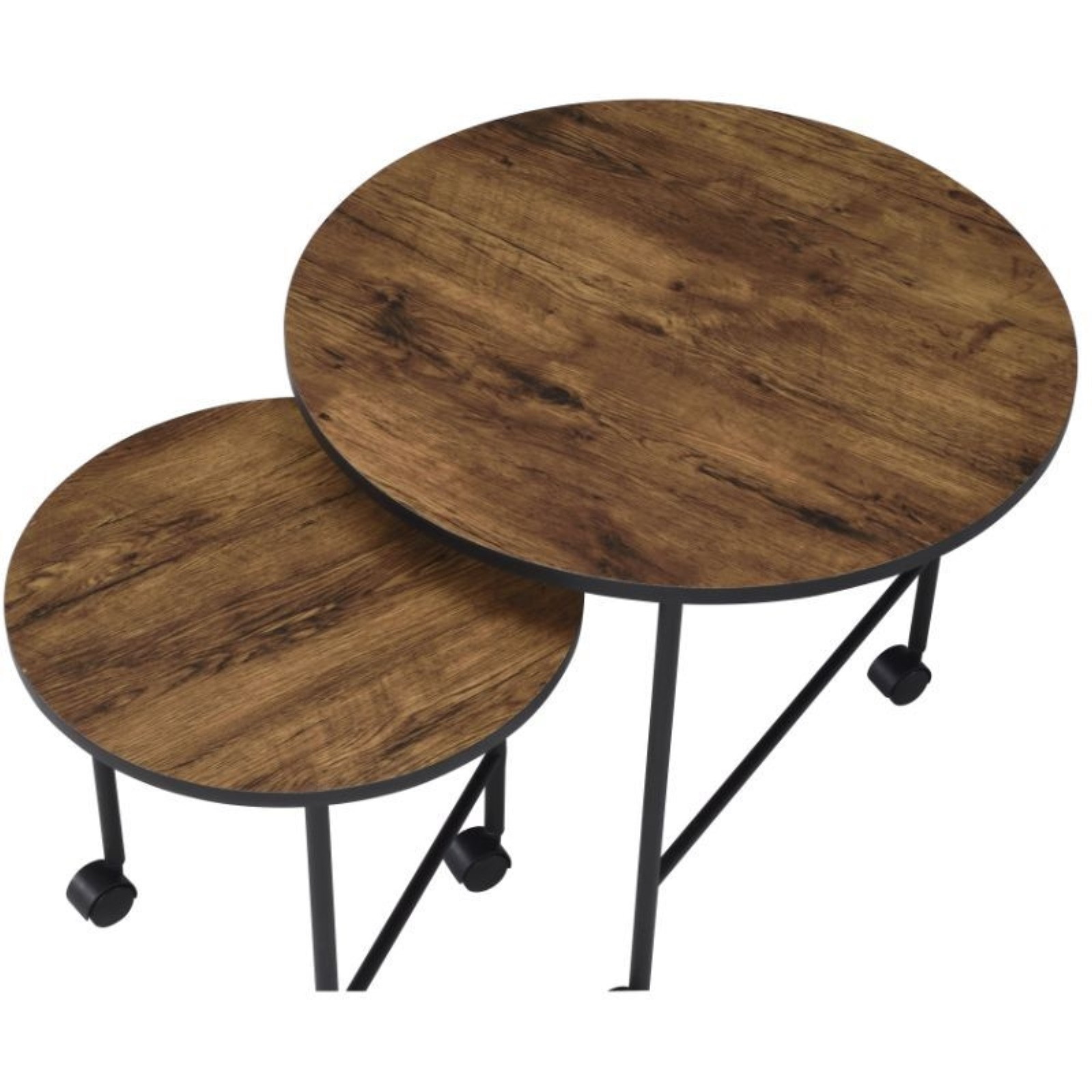 2Pc Pk Nesting Tables, Vintage Oak