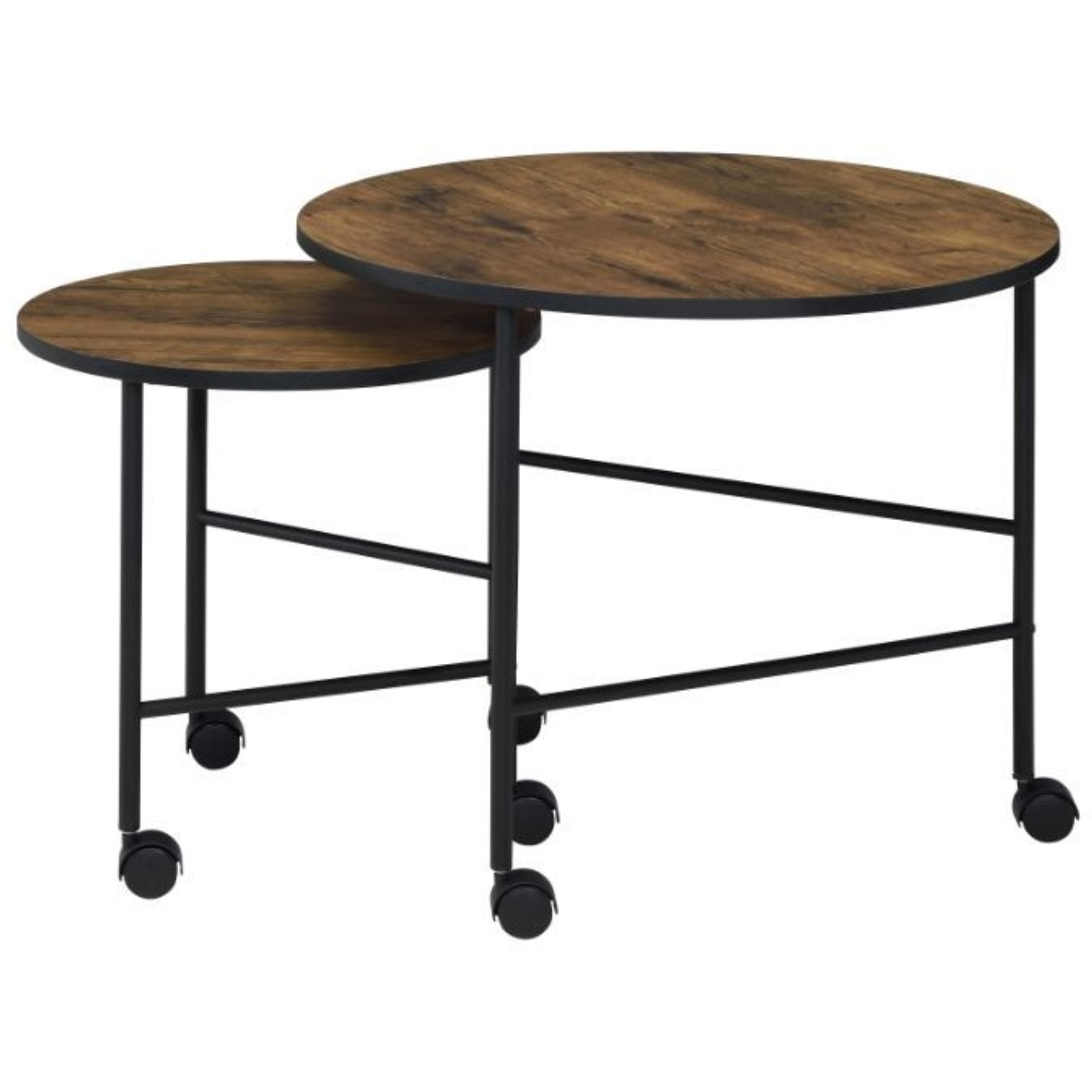 2Pc Pk Nesting Tables, Vintage Oak