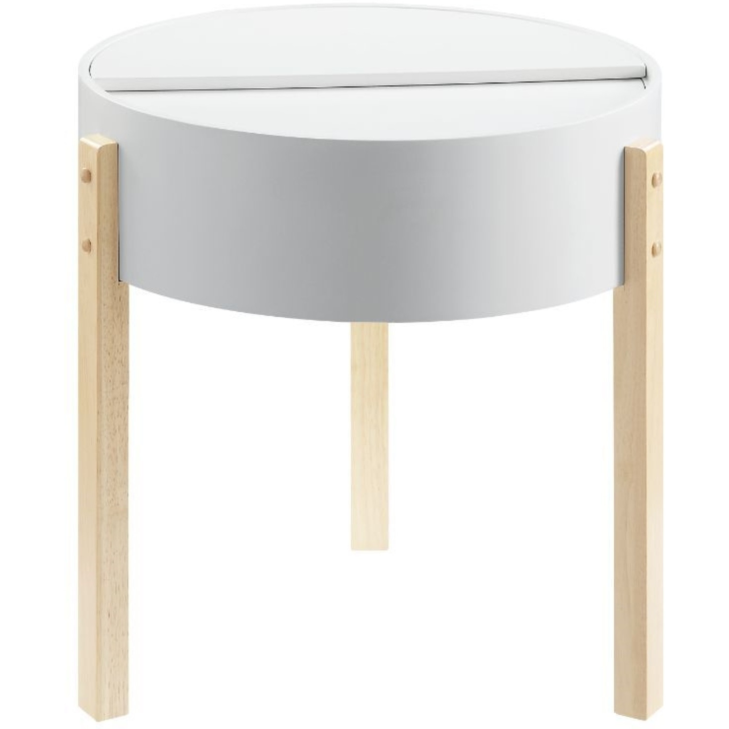 End Table, White & Natural