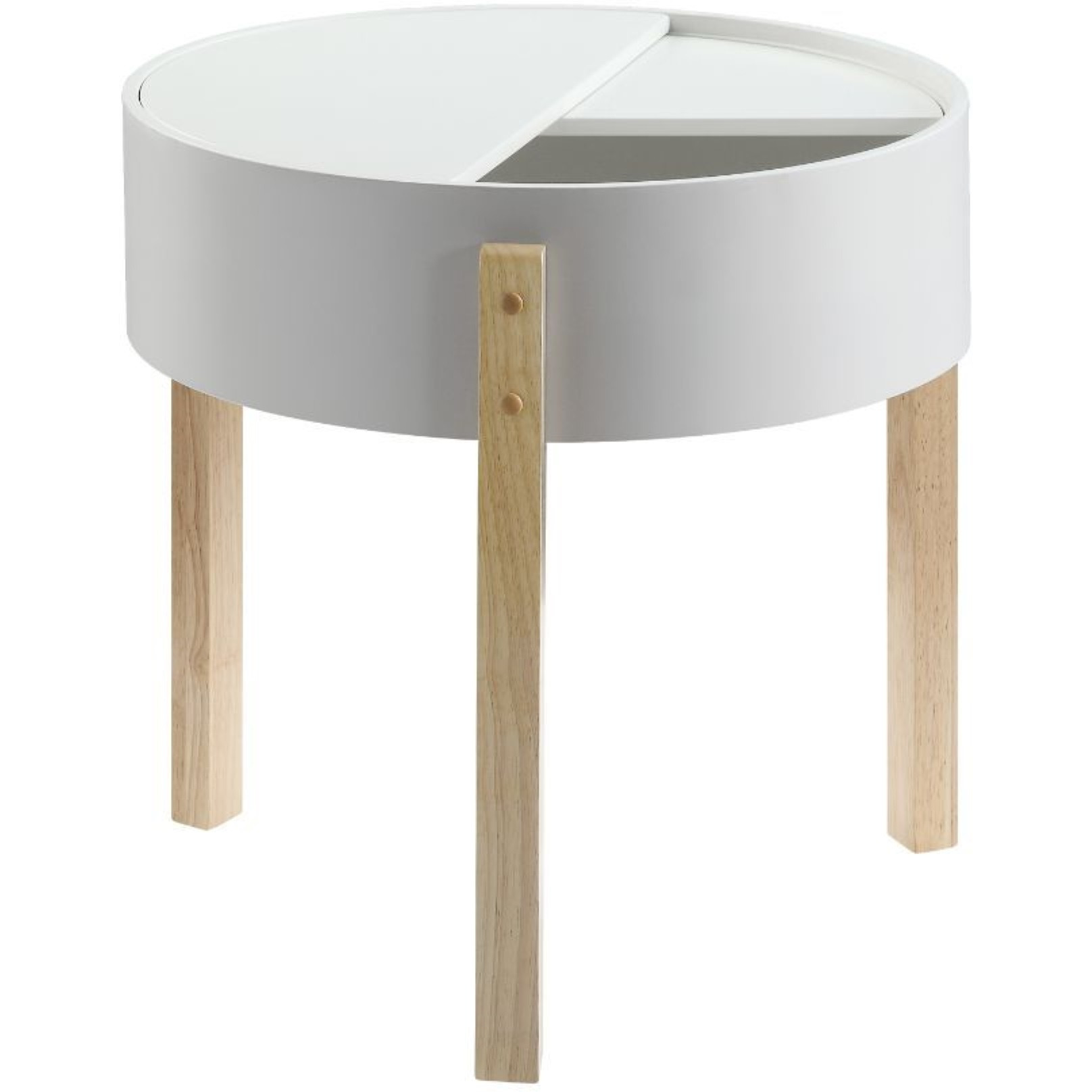 End Table, White & Natural