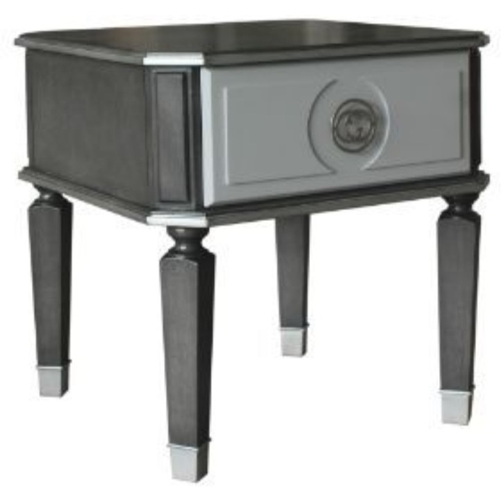 End Table, Charcoal & Light Gray Finish