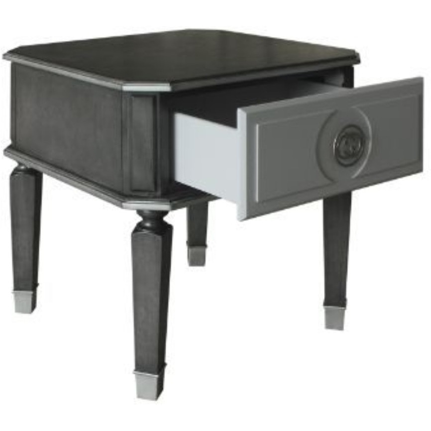 End Table, Charcoal & Light Gray Finish