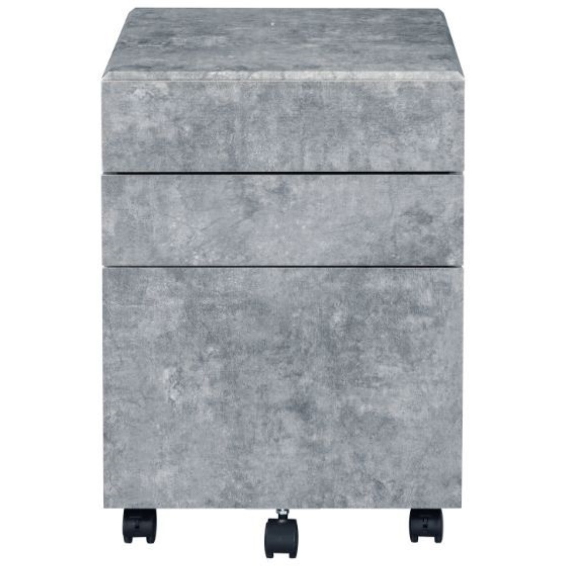 File Cabinet, Faux Concrete & Silver