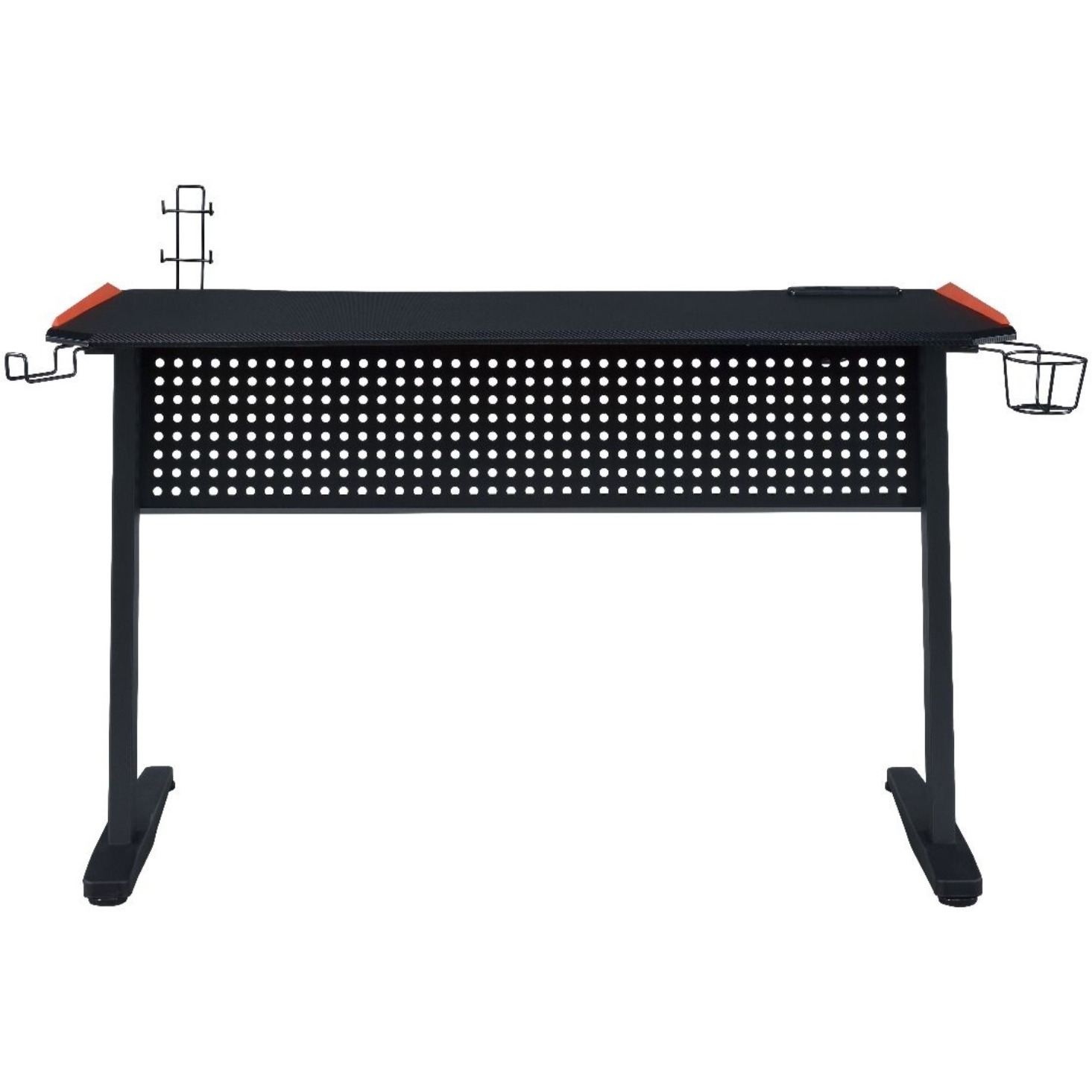 Gaming Table w/USB Port, Black & Red Finish