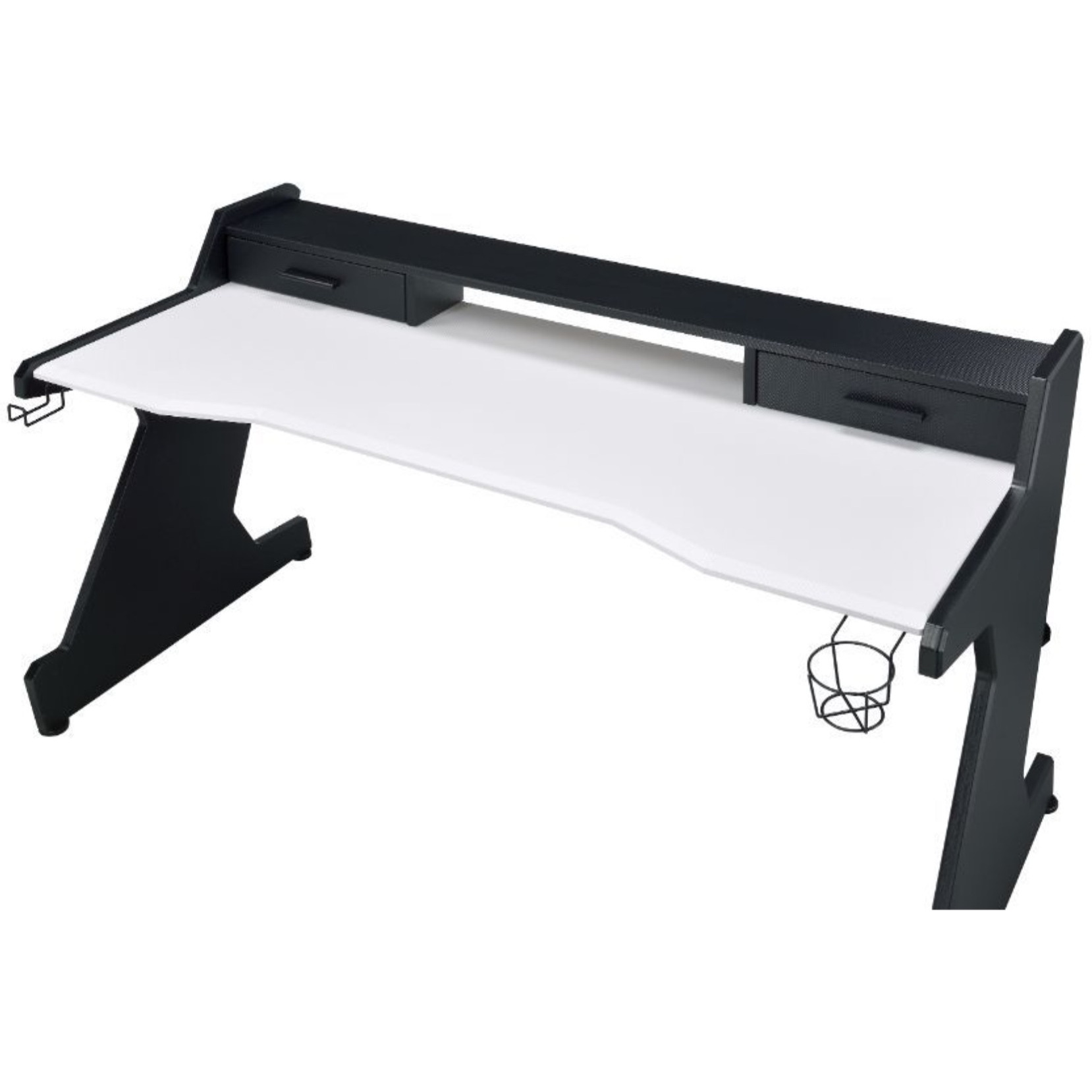 Gaming Table, Black & White Finish