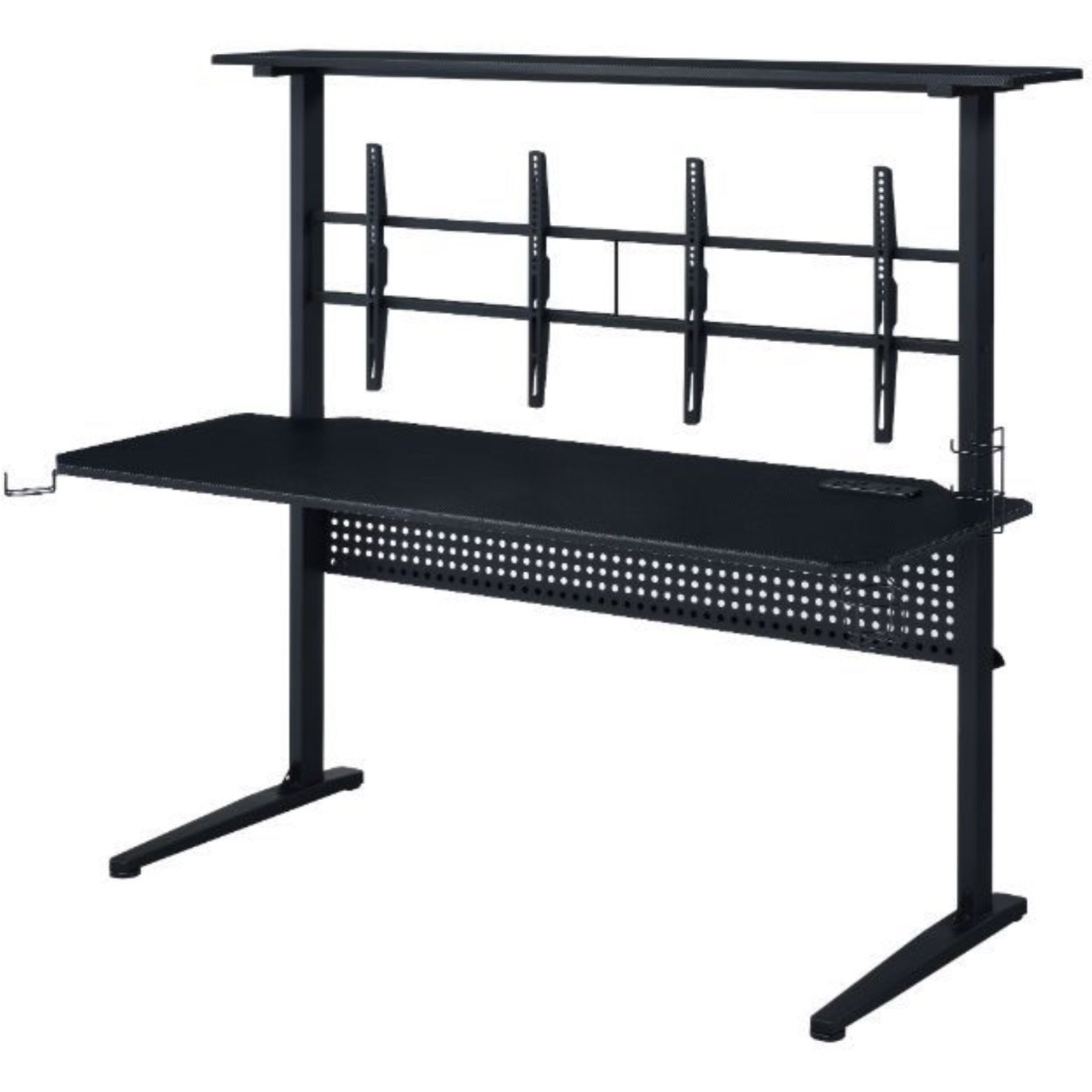 Gaming Table w/USB Port, Black Finish