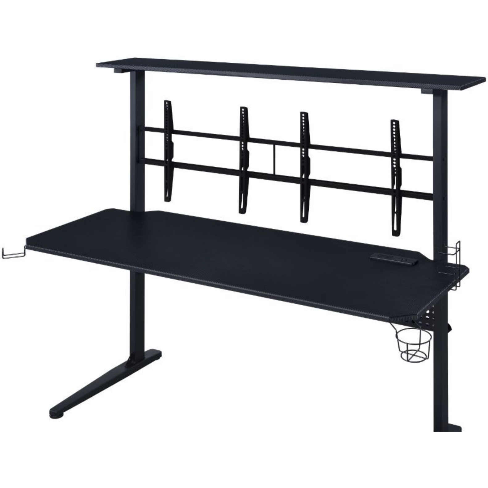 Gaming Table w/USB Port, Black Finish