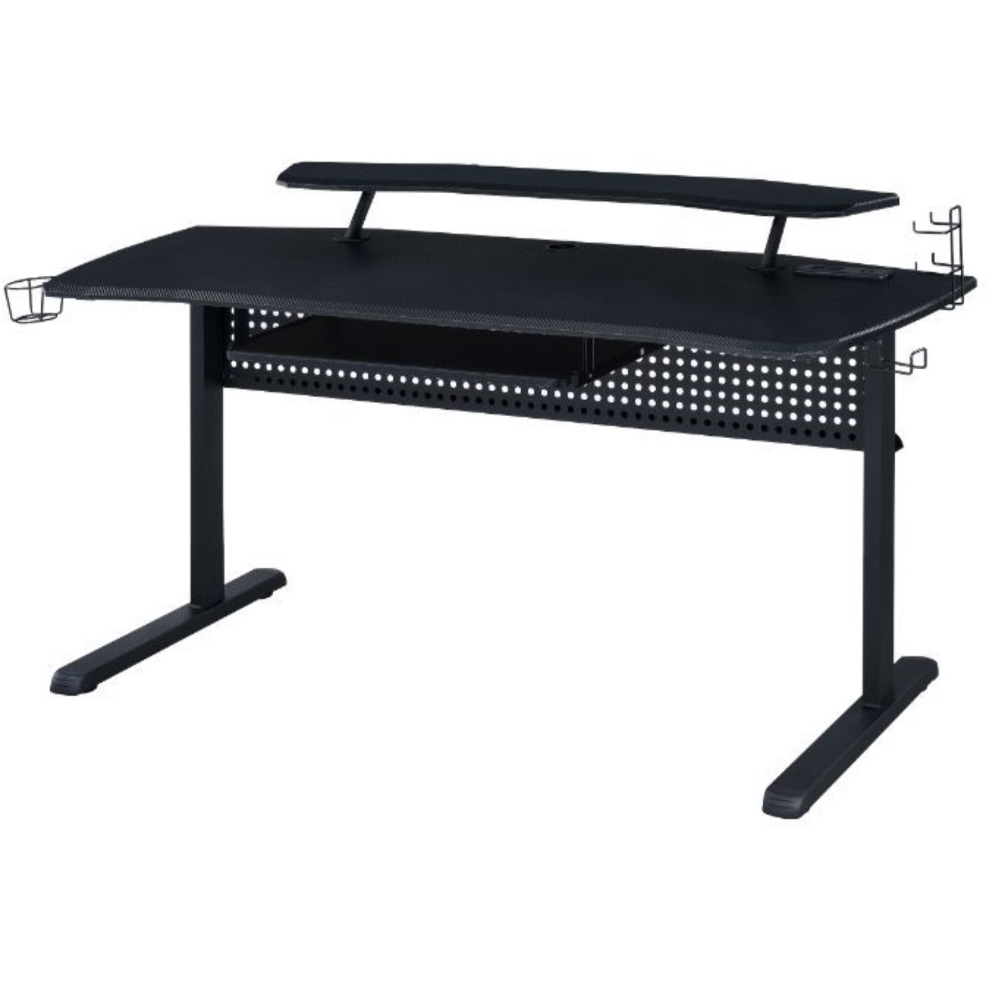Gaming Table w/USB Port, Black Finish
