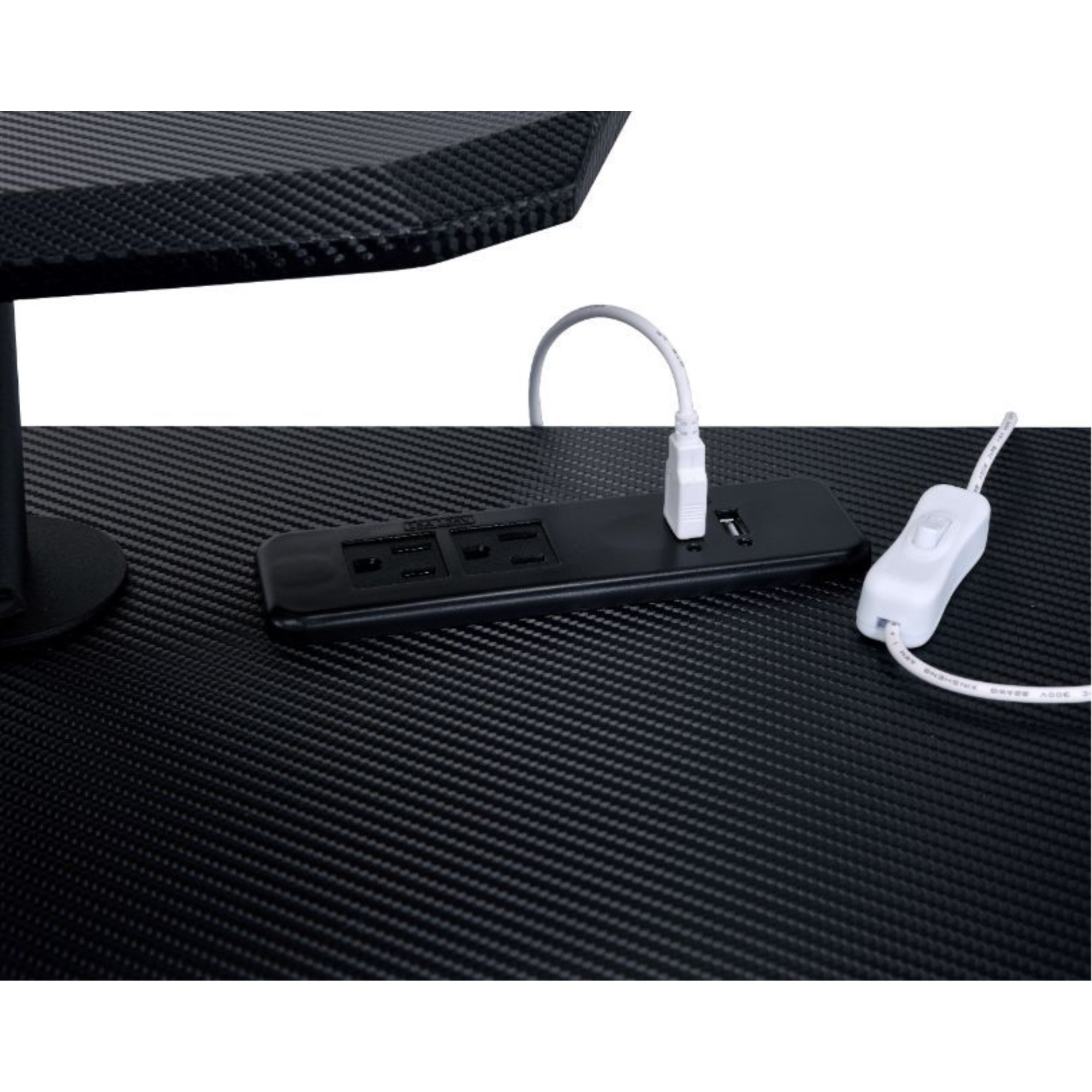 Gaming Table w/USB Port, Black Finish