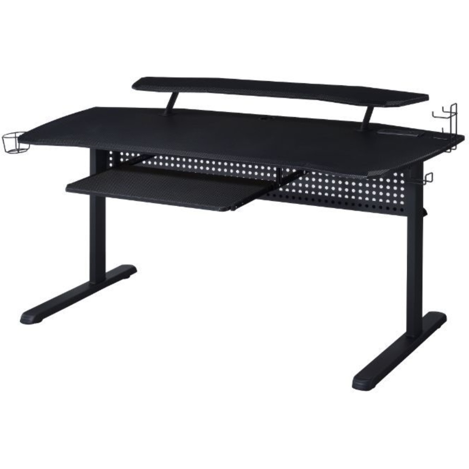 Gaming Table w/USB Port, Black Finish