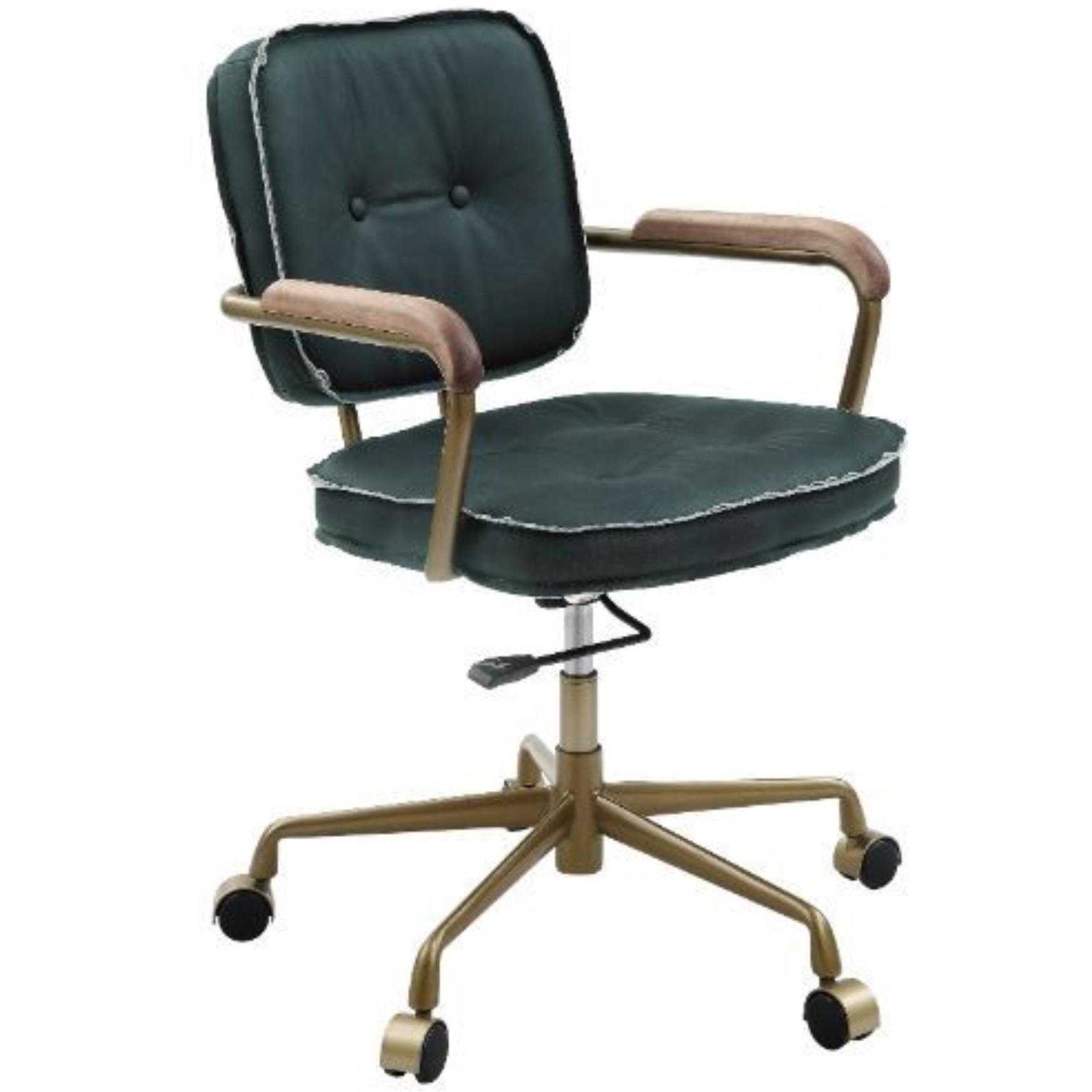 Office Chair, Emerald Green Leather