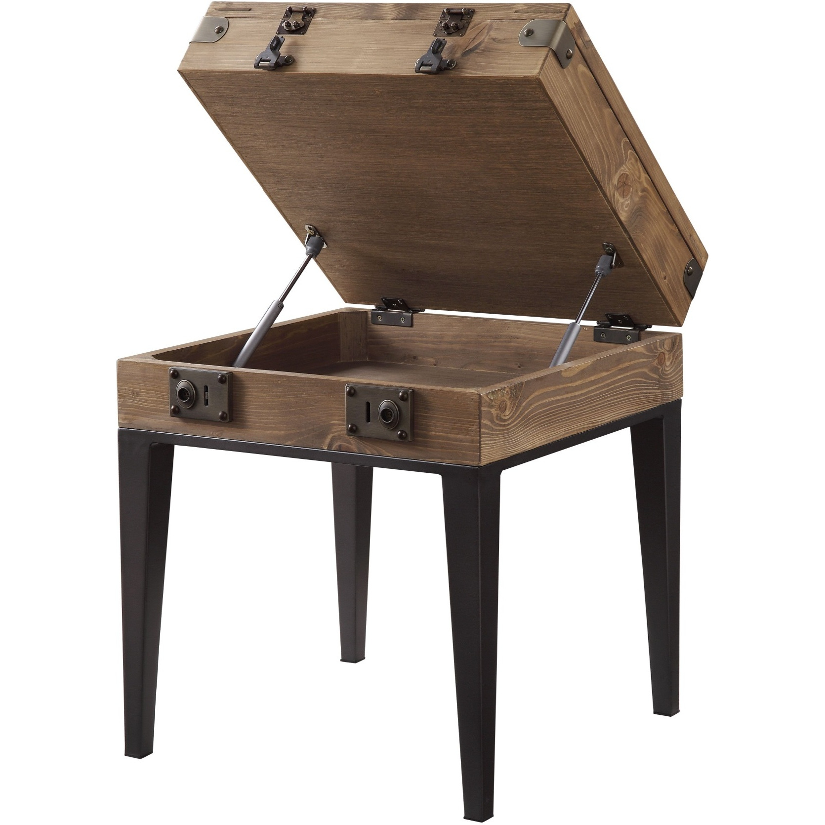 Accent Table, Rustic Oak & Matte Gray