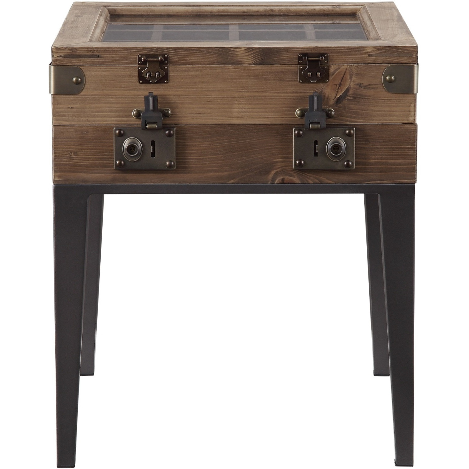 Accent Table, Rustic Oak & Matte Gray
