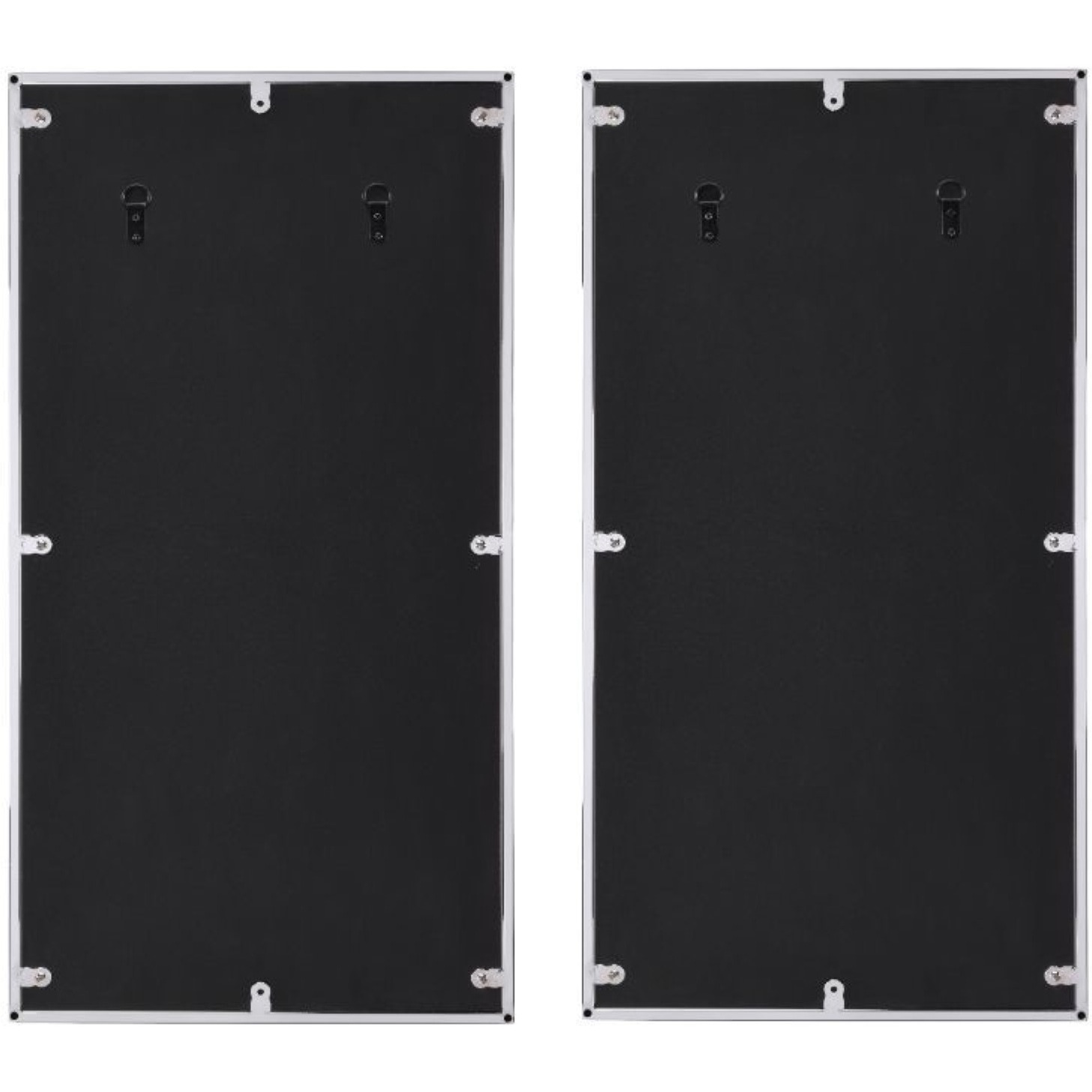 Wall Accent Mirror (Set-2), Mirrored, Natural Oak & Chrome