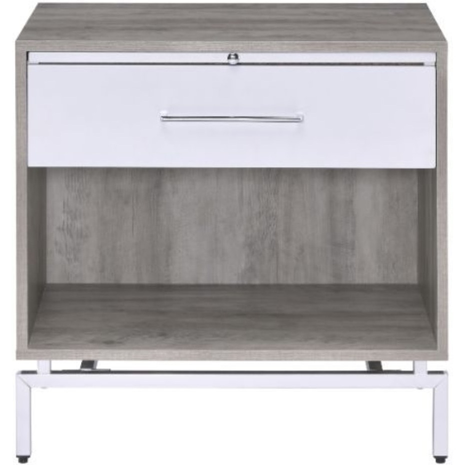 Accent Table, Weathered Gray Oak & White