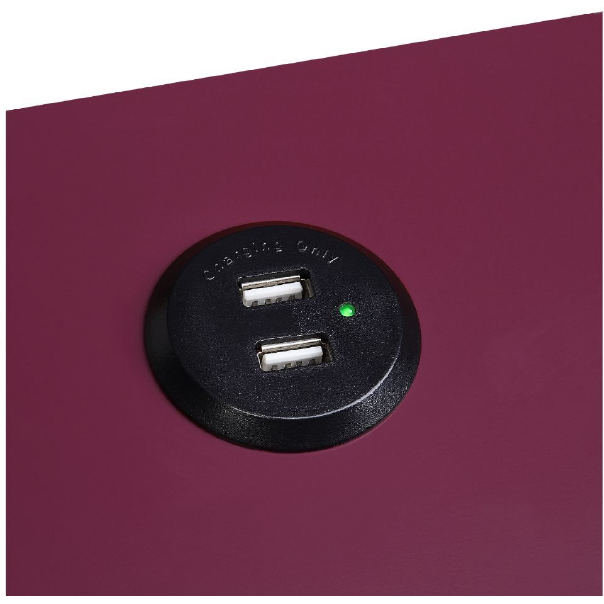 Accent Table (USB Charging Dock), Burgundy & Black