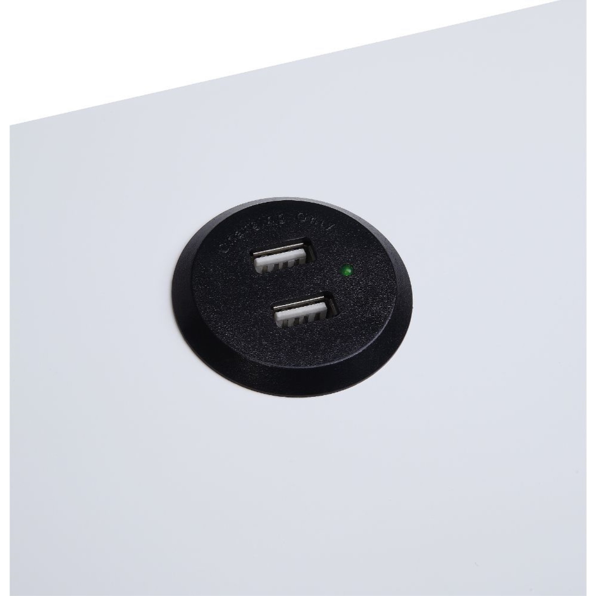 Accent Table (USB Charging Dock), White & Black