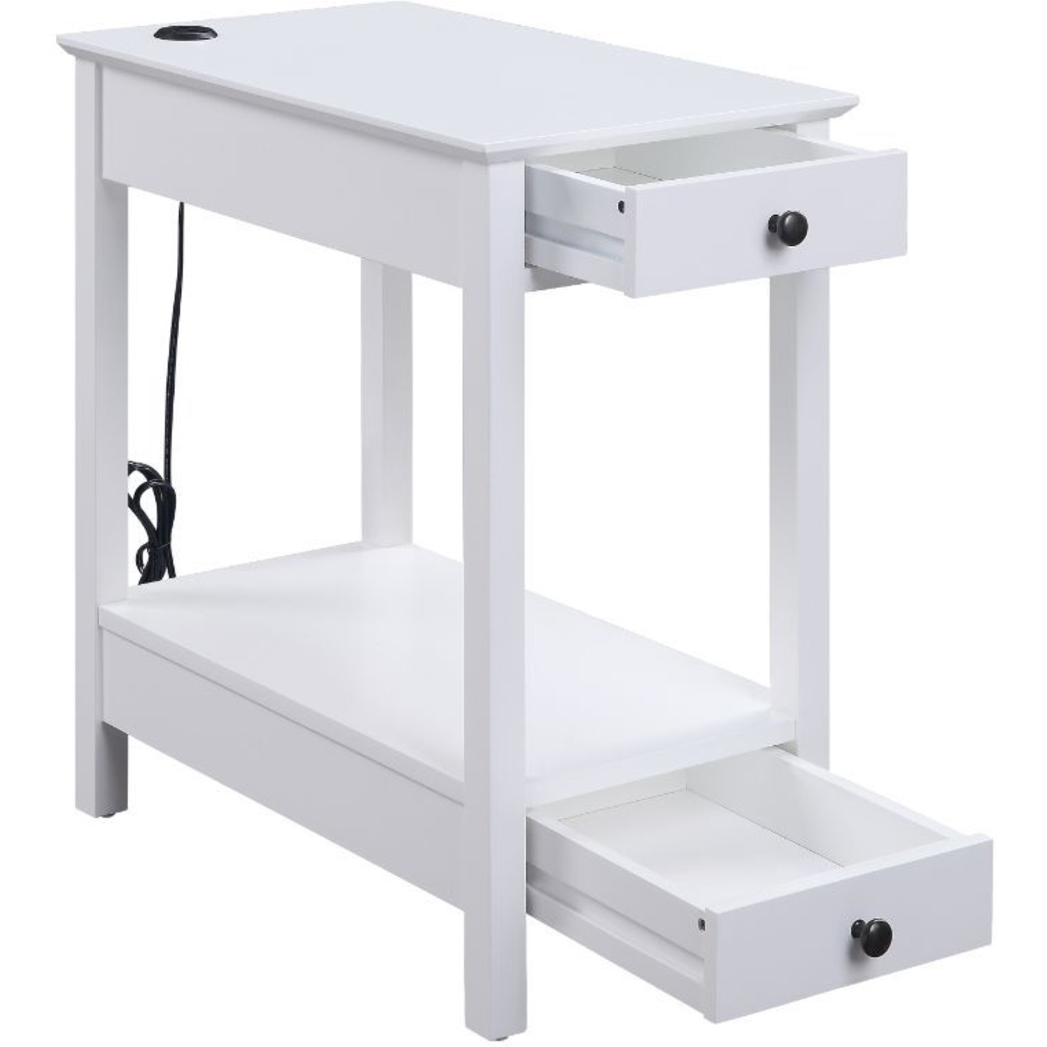 Accent Table (USB Charging Dock), White