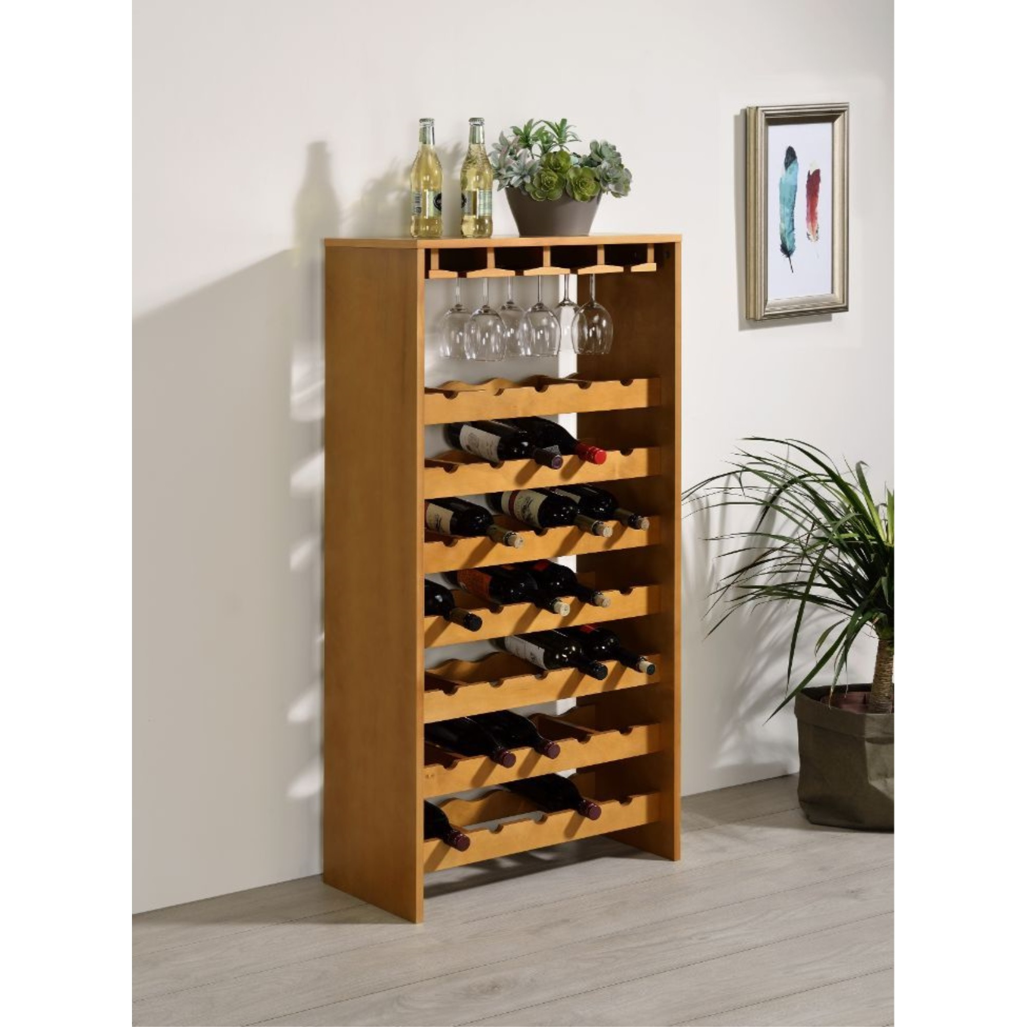 Wine Cabinet, Oak Finish