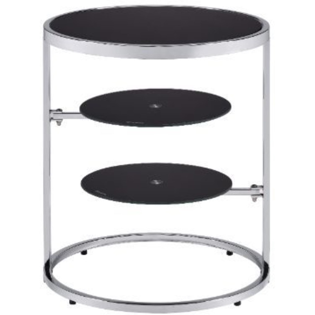 Accent Table, Black & Chrome Finish