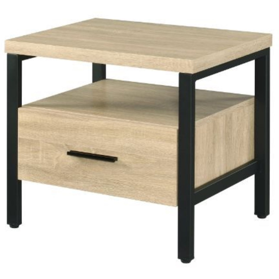 Accent Table, Oak & Black Finish