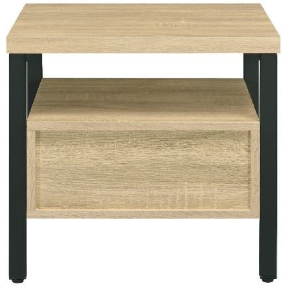 Accent Table, Oak & Black Finish
