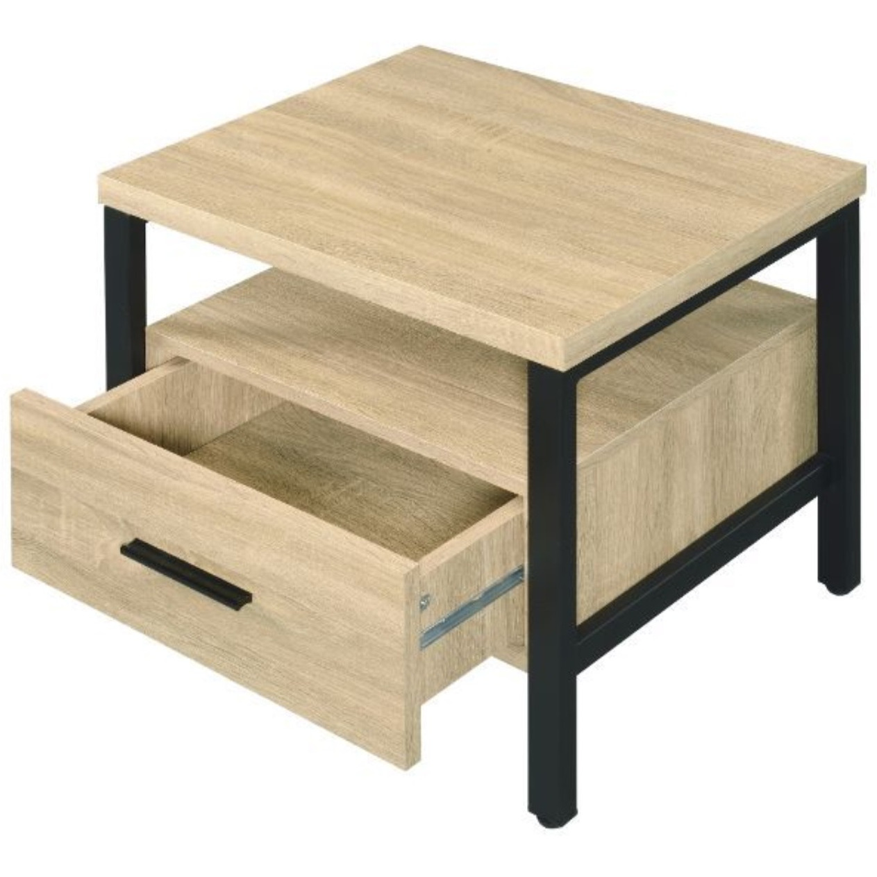 Accent Table, Oak & Black Finish