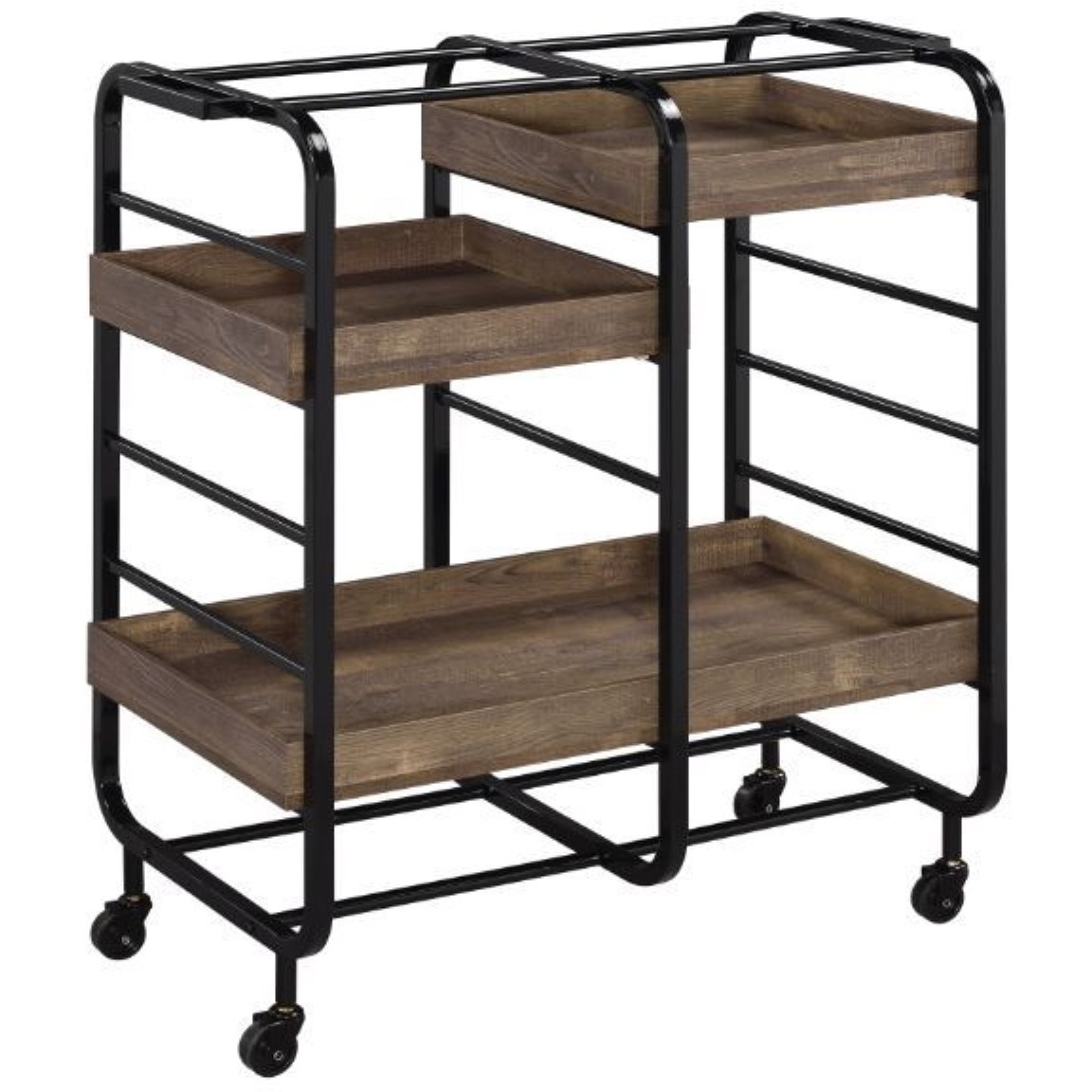 Serving Cart, Black & Walnut
