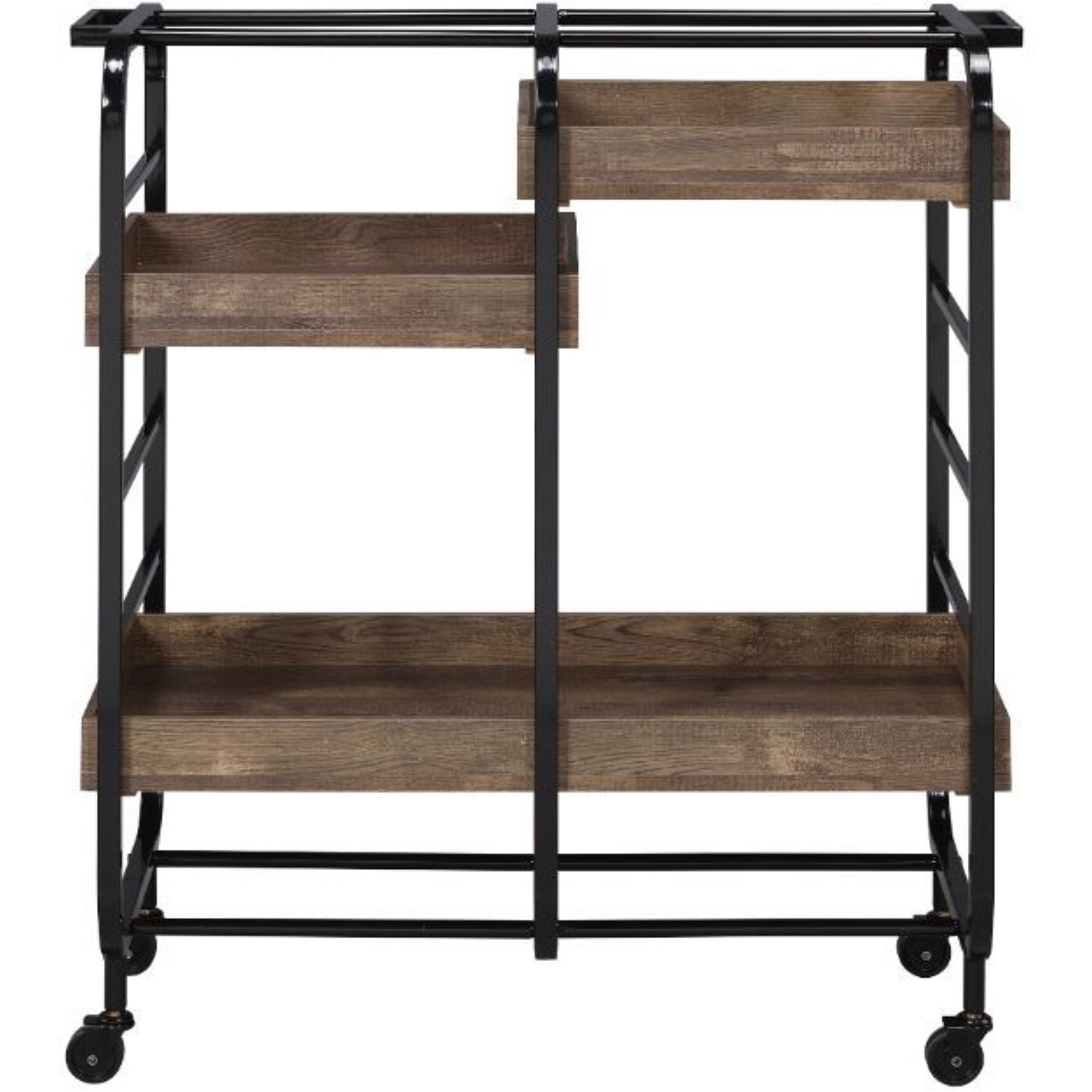 Serving Cart, Black & Walnut