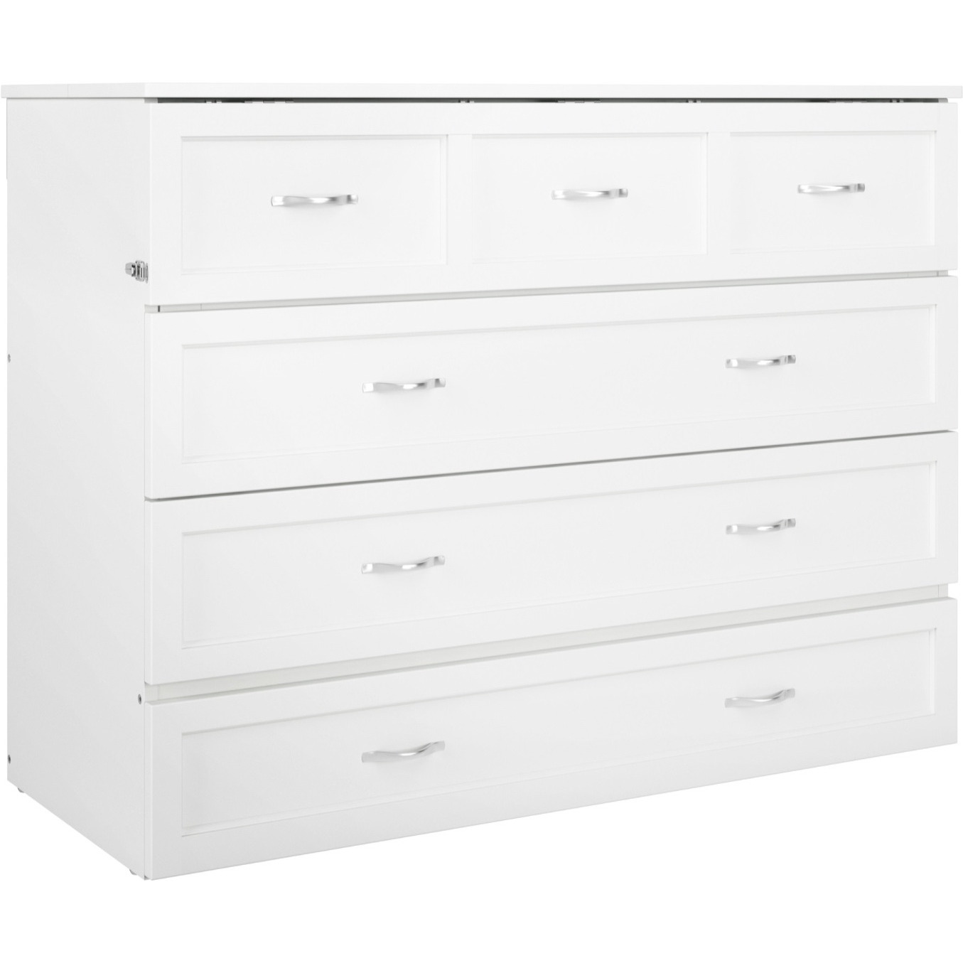 Deerfield Murphy Bed Chest Full White with Charging Station