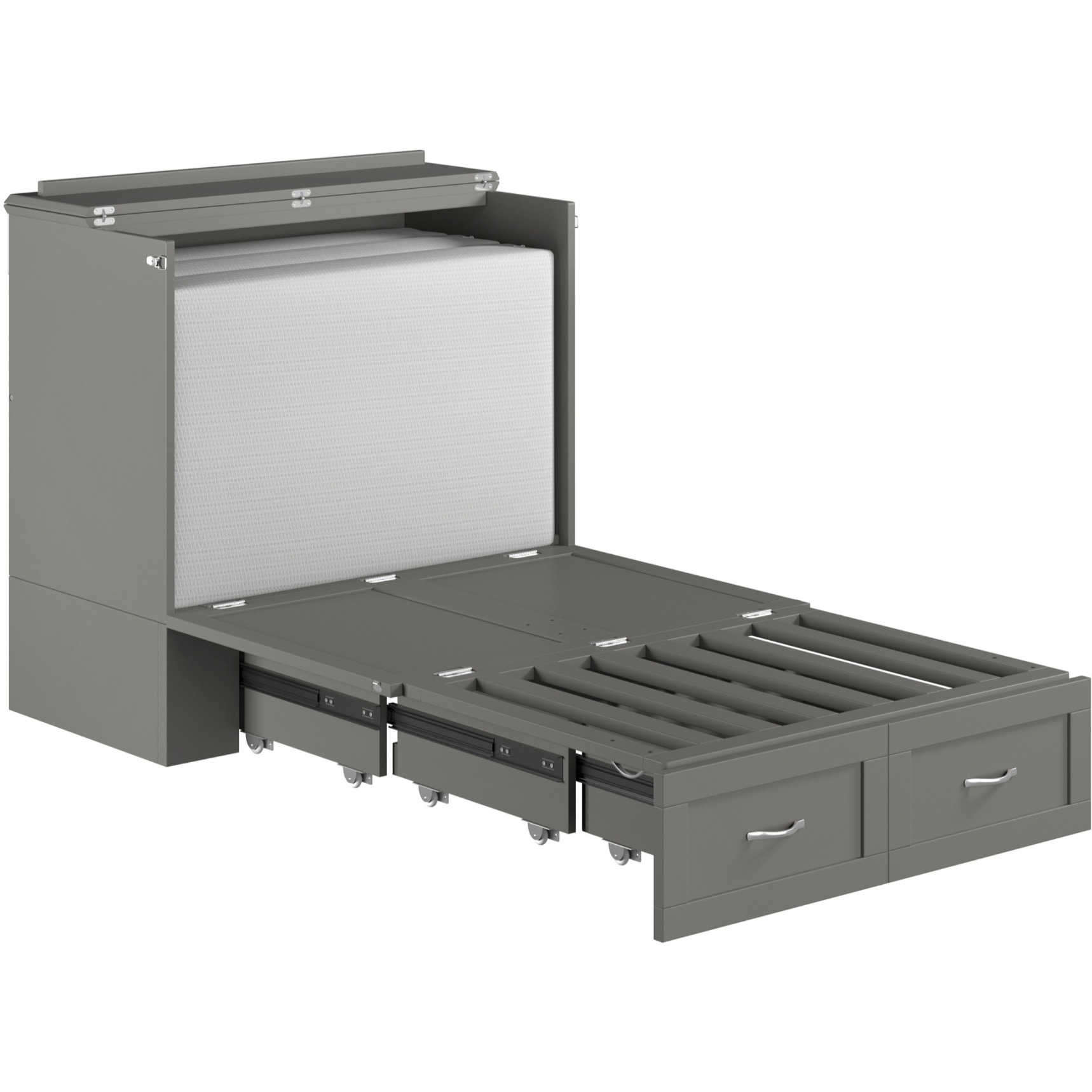 Hamilton Murphy Bed Chest Twin Extra Long Grey with Charging Station