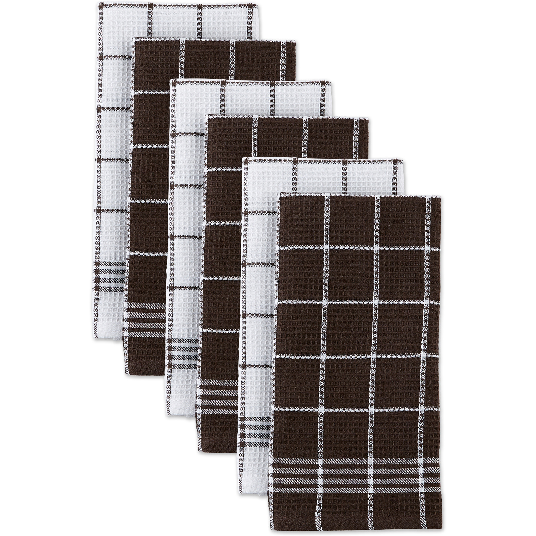 J&M Mocha Waffle Weave Dishtowel (Set of 6)