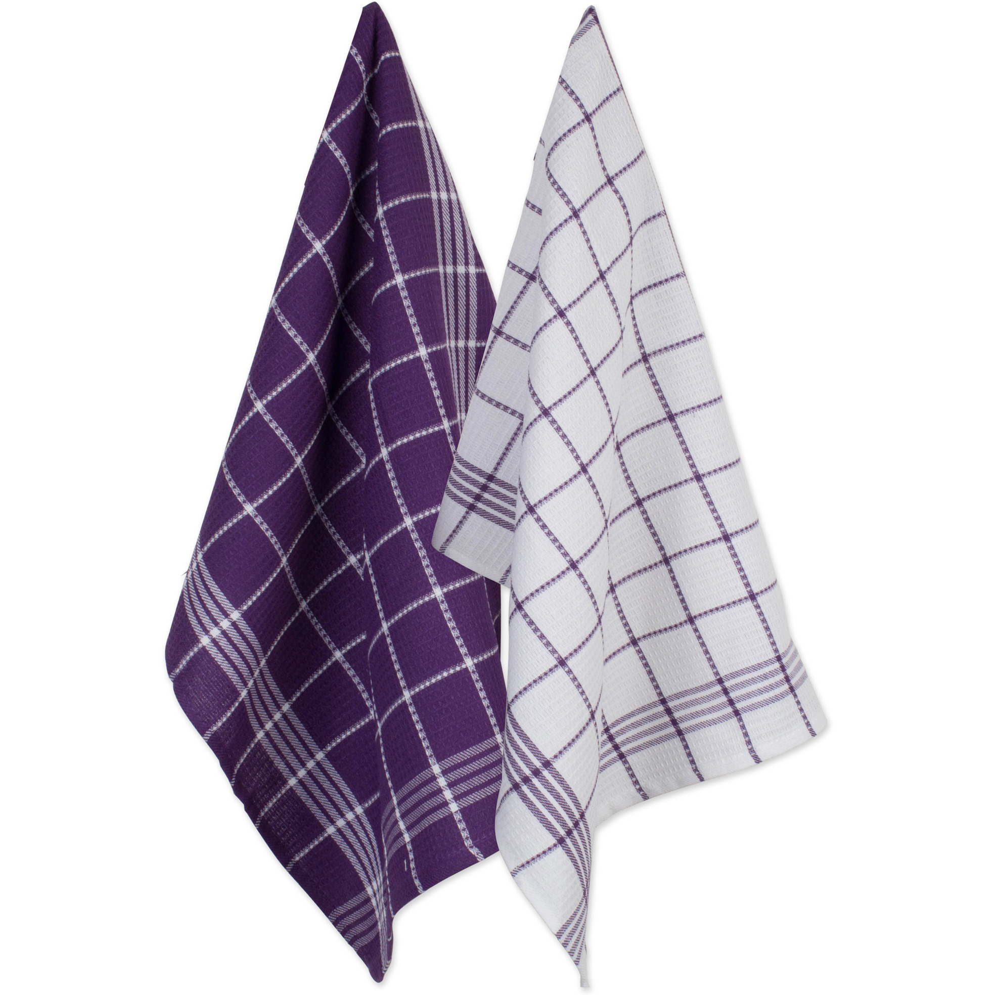 J&M Eggplant Waffle Weave Dishtowel (Set of 6)