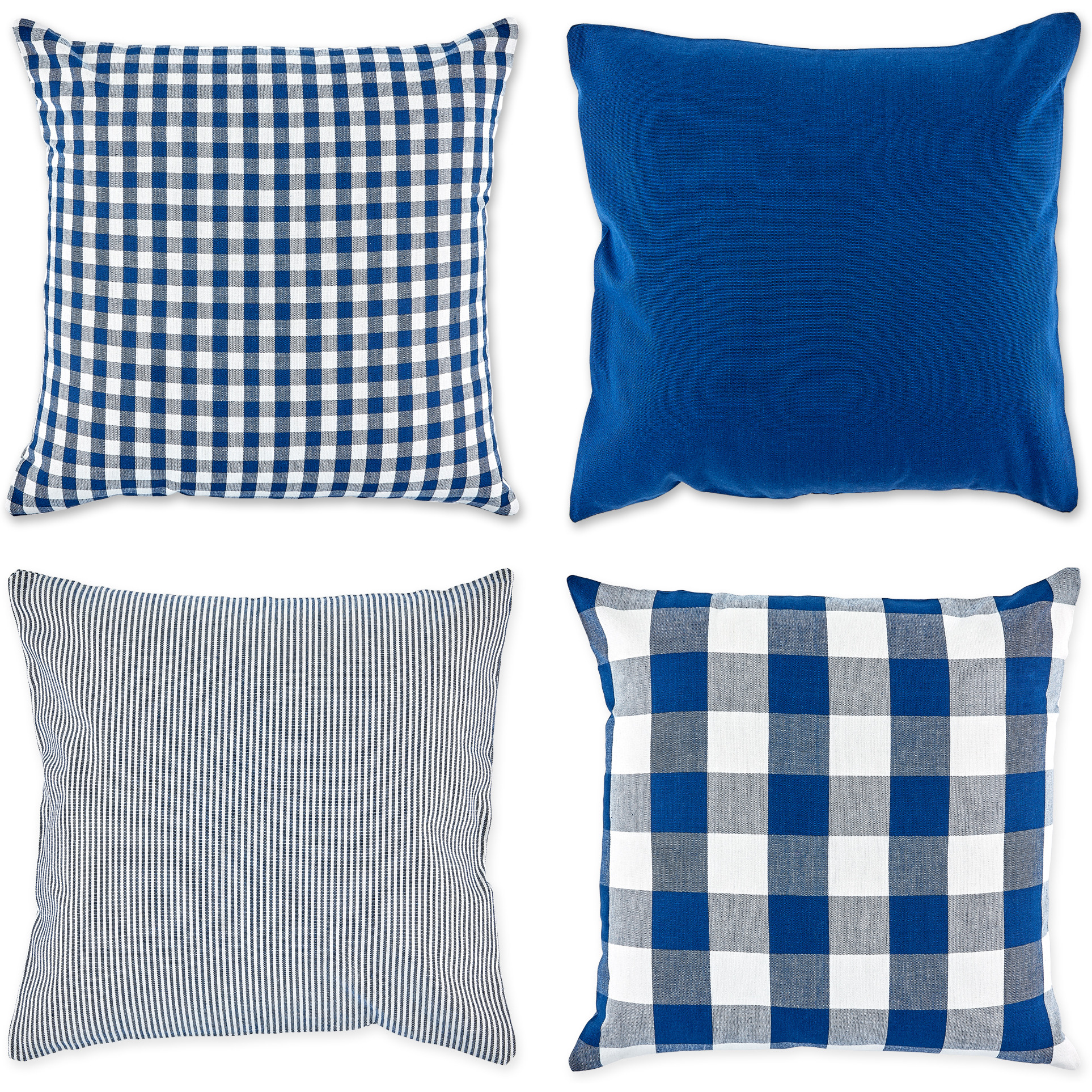 DII Assorted Navy/Off White Pillow Cover 18x18 Set/4