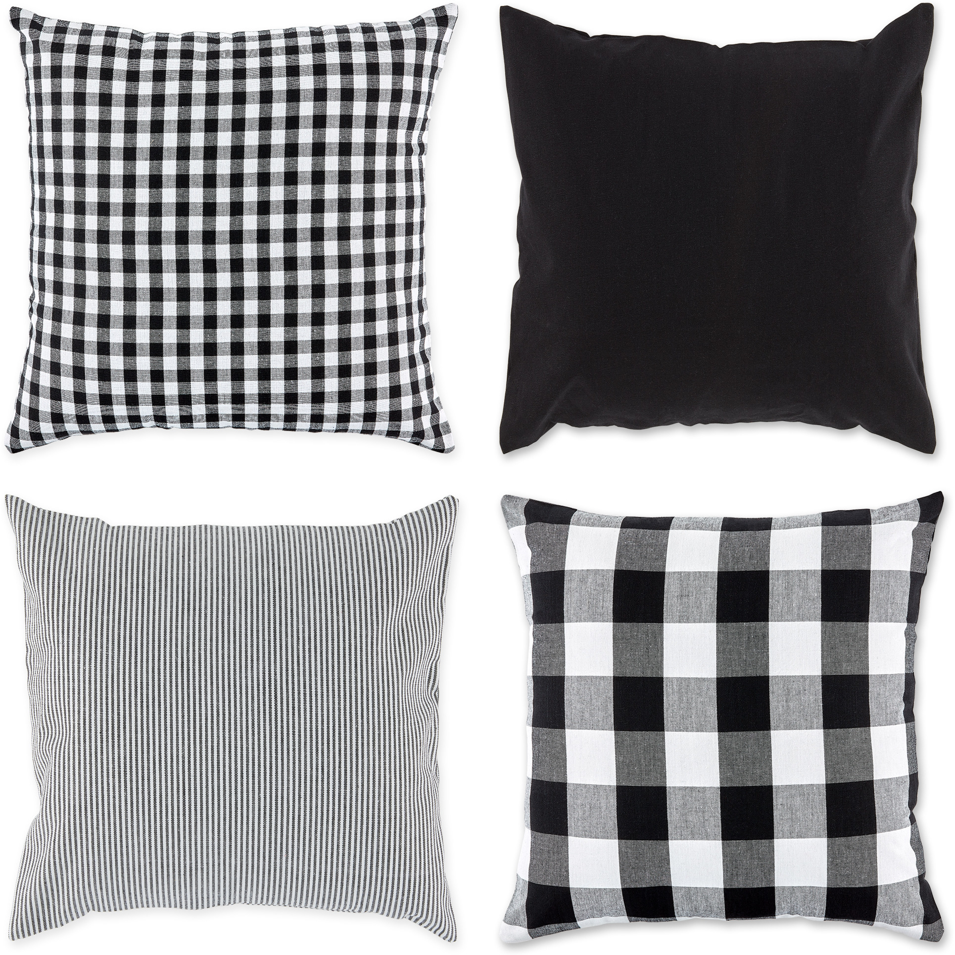 DII Assorted Black/White Pillow Cover 18x18 Set/4