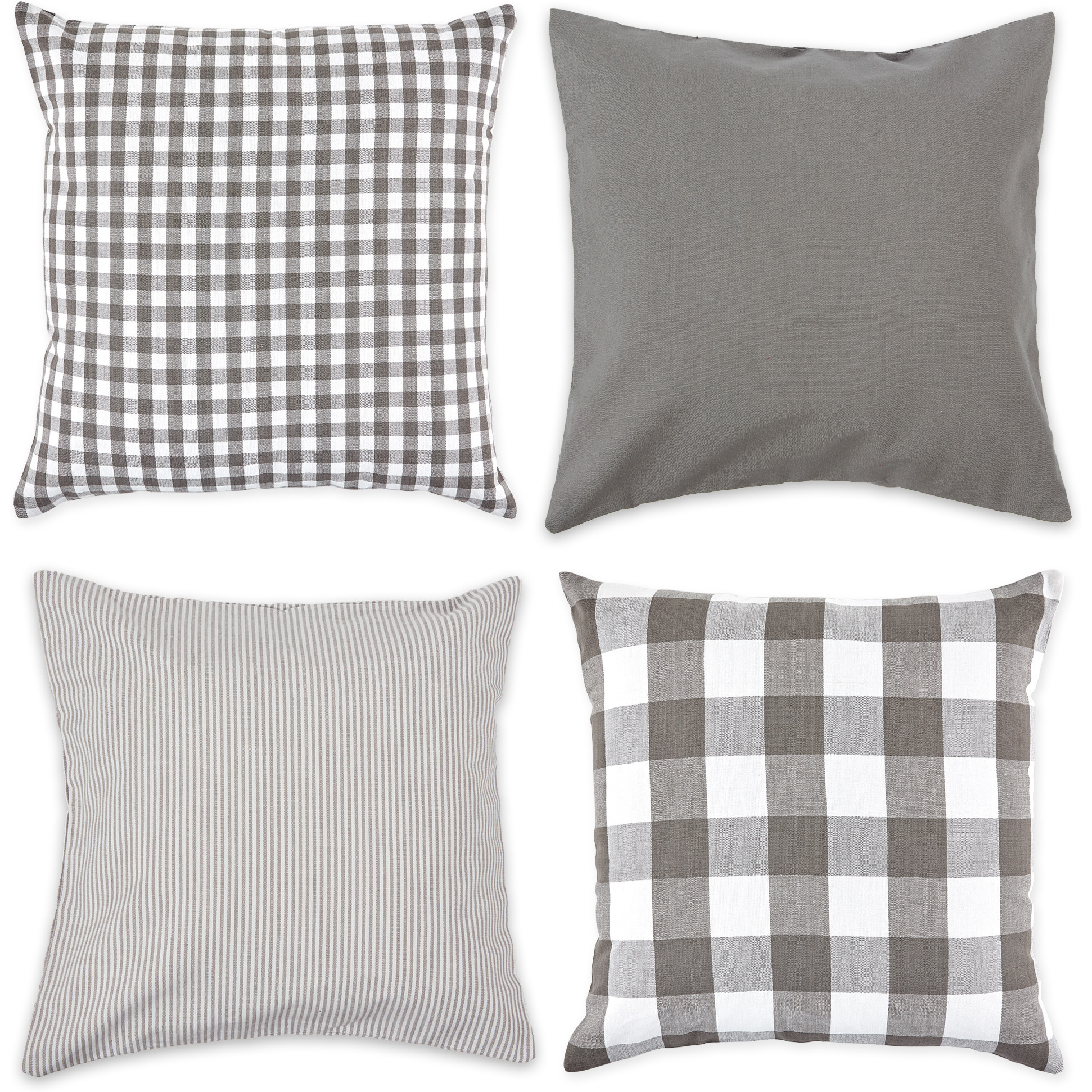 DII Assorted Gray/White Pillow Cover 18x18 Set/4