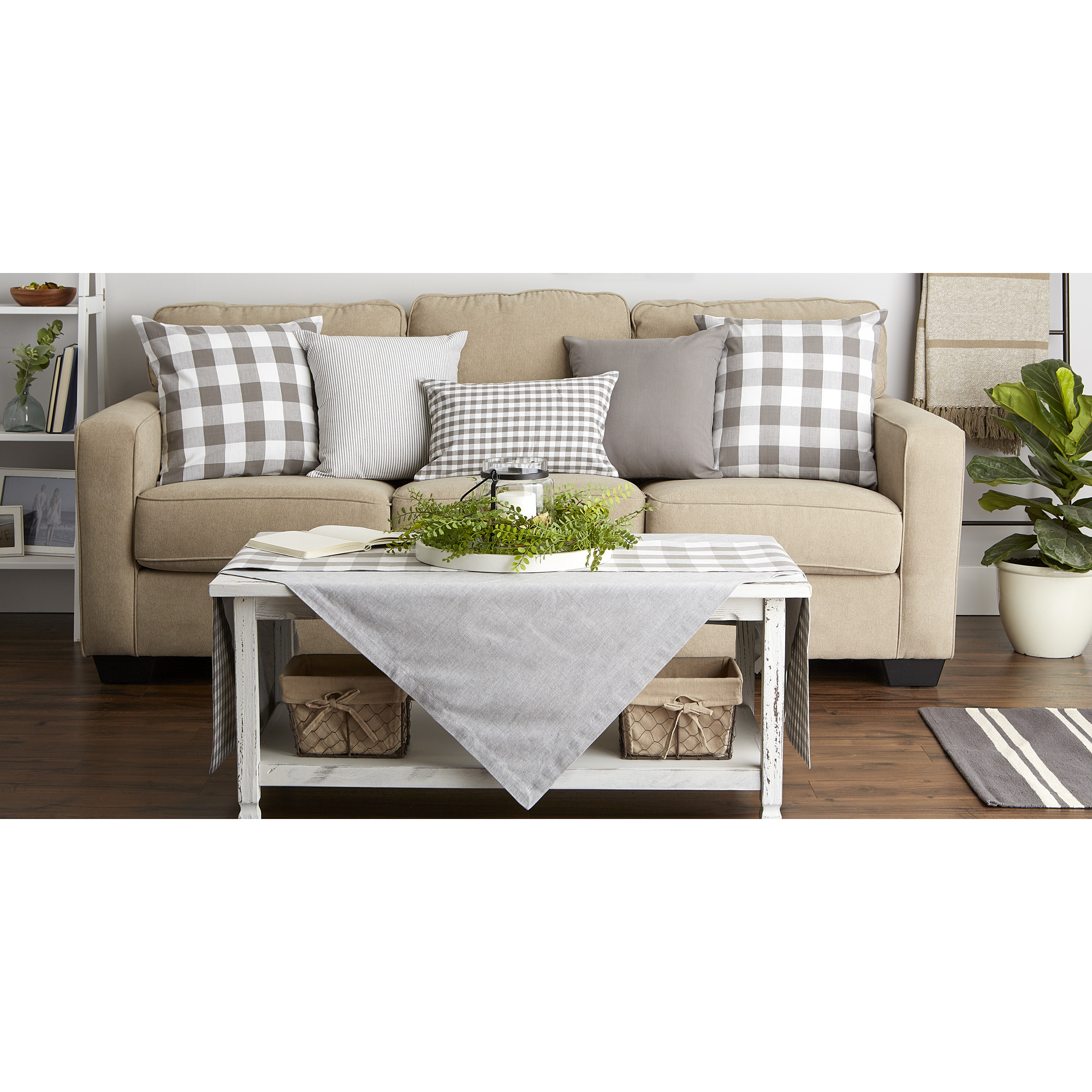 DII Assorted Gray/White Pillow Cover 18x18 Set/4