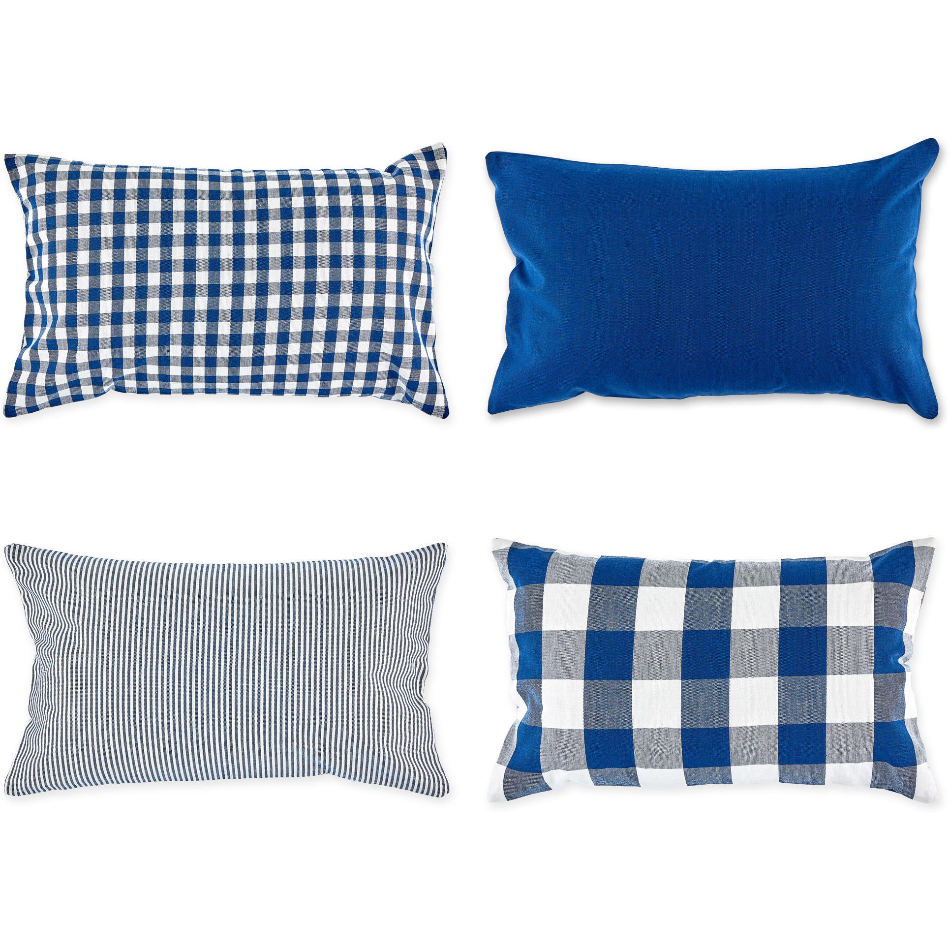 DII Assorted Navy/Off White Pillow Cover 12x20 Set/4