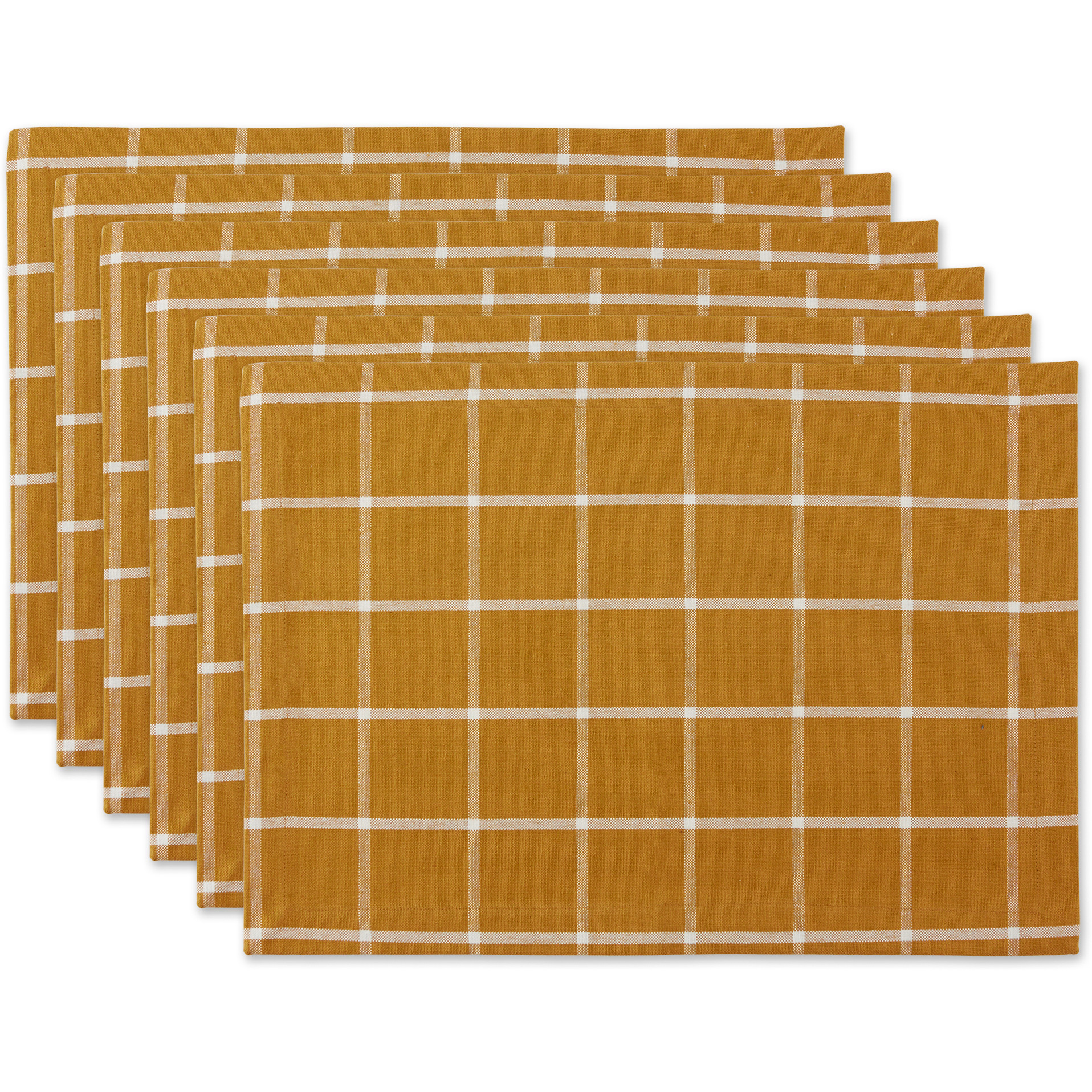 DII Honey Gold Check Placemat (Set of 6)